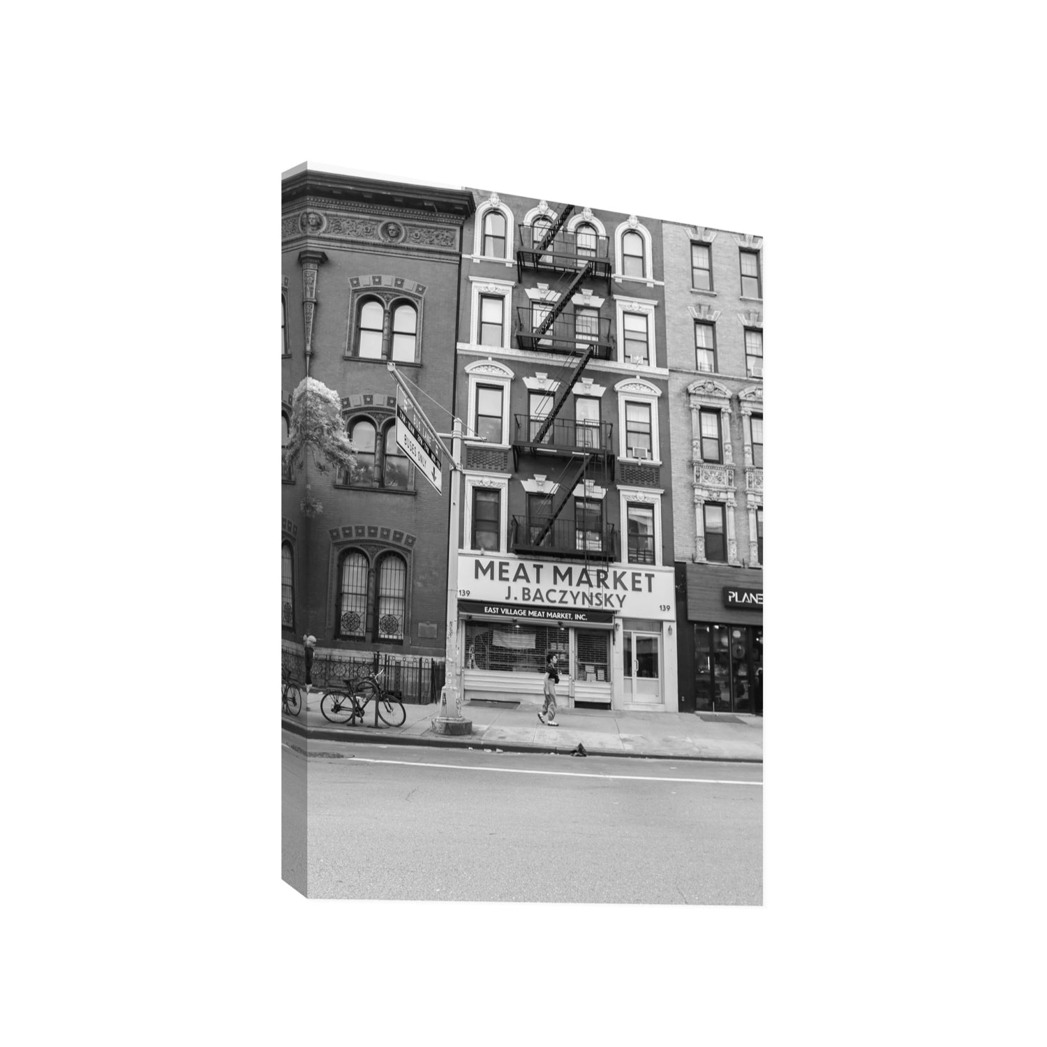 Vertical Village New York NYC Black & White wall art Gallery stretched canvas print