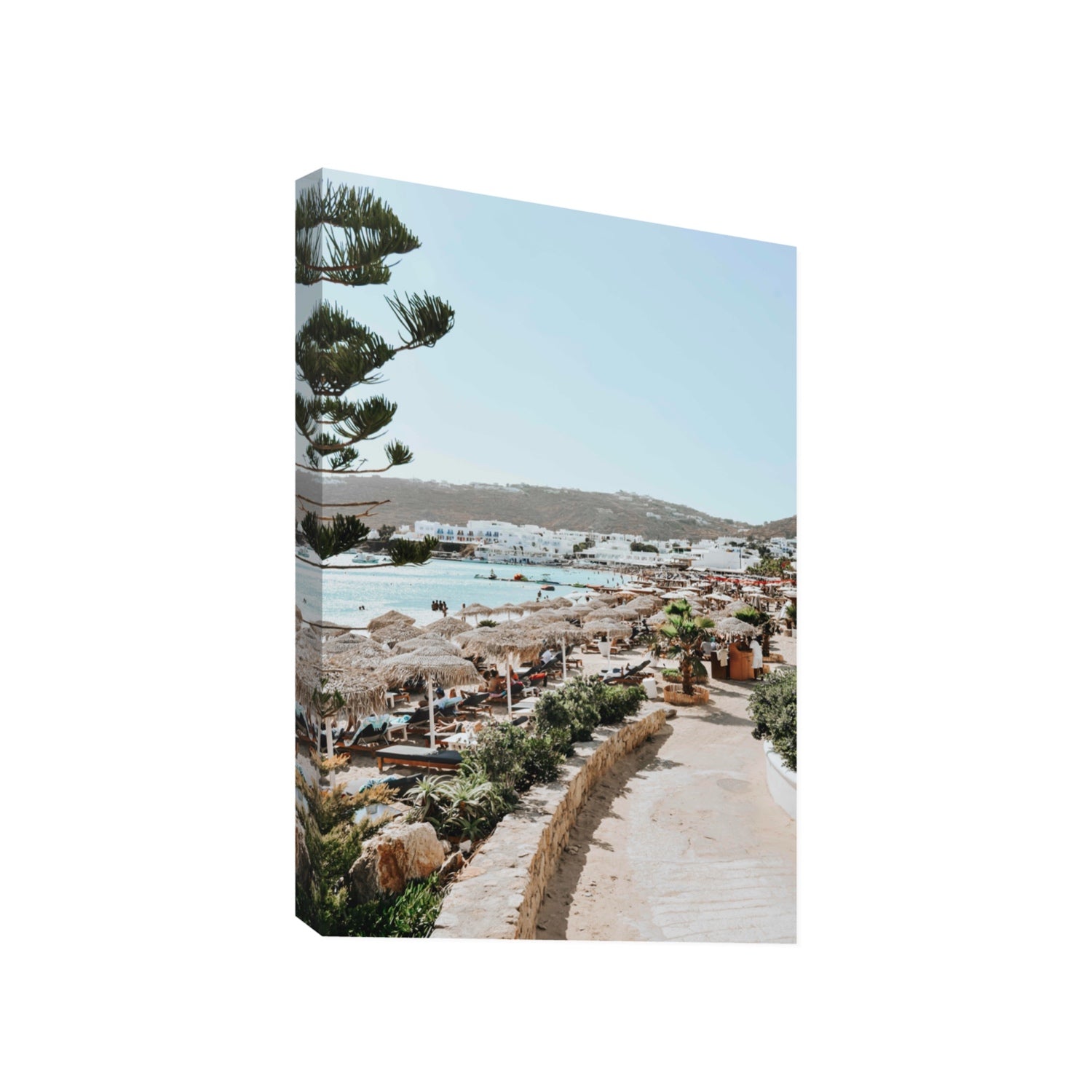 All Roads Lead To The Beach Mykonos Greek island wall art Gallery stretched canvas print