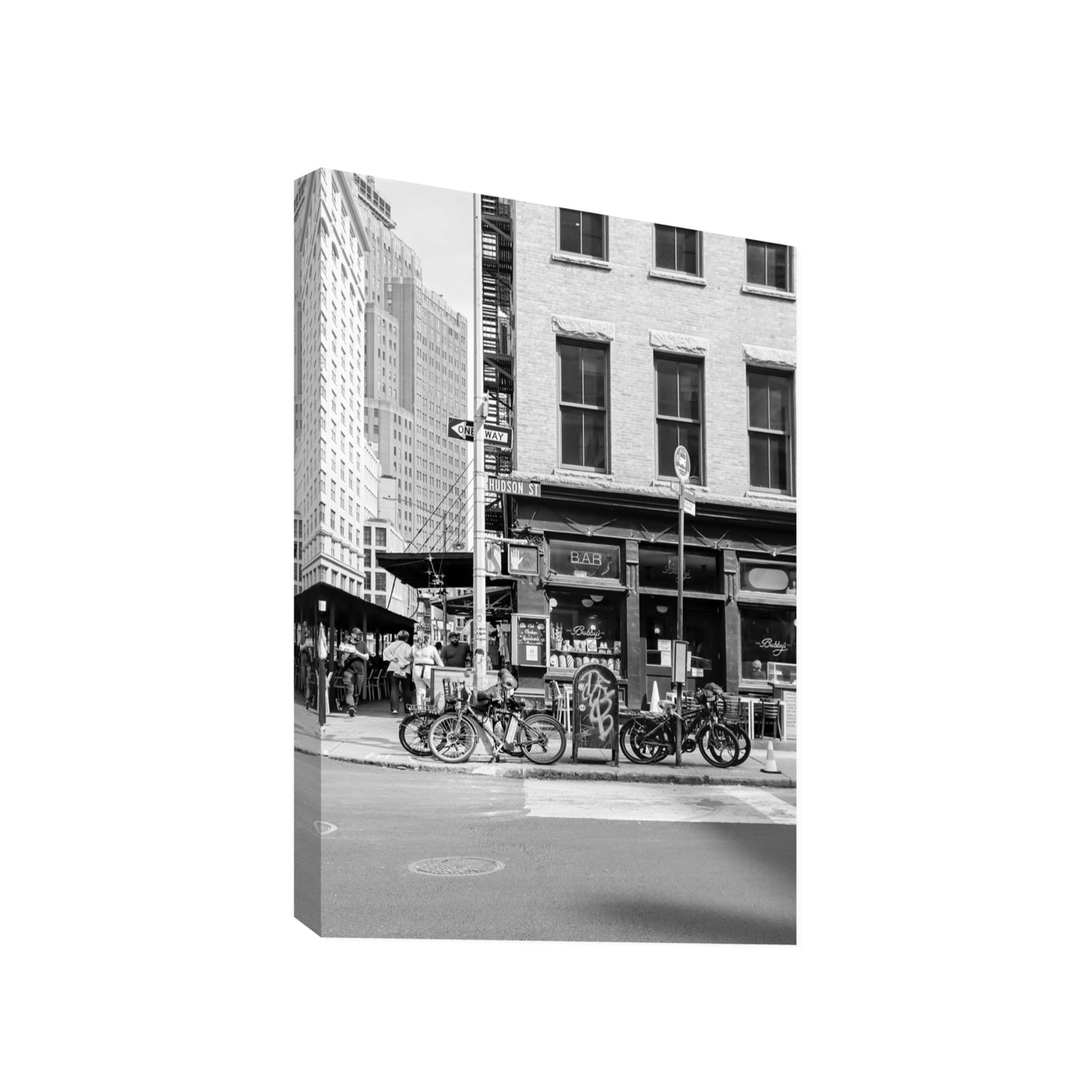 Bites Of The Big Apple New York NYC Black & White wall art Gallery stretched canvas print