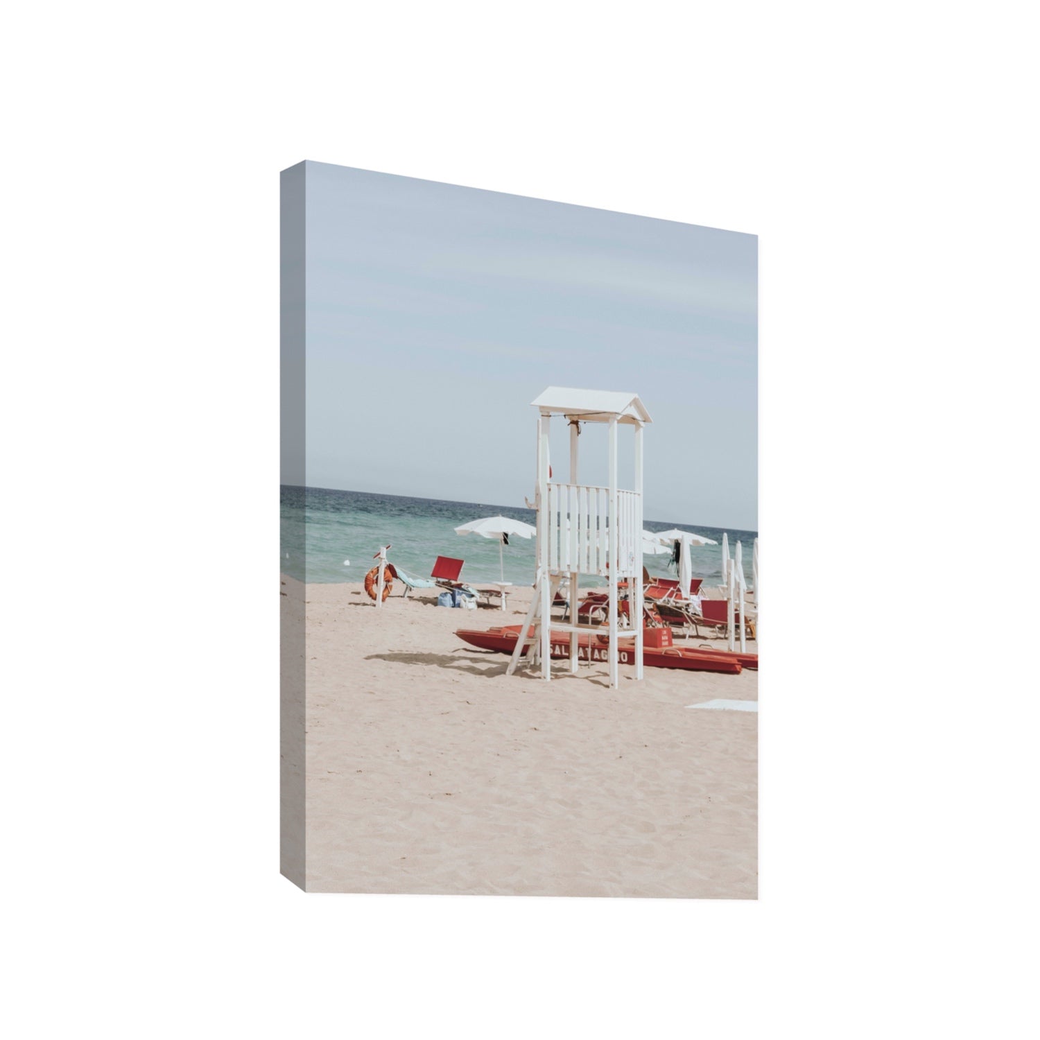 Barefoot Bliss Puglia beach Italian coastal decor wall art Gallery stretched canvas print