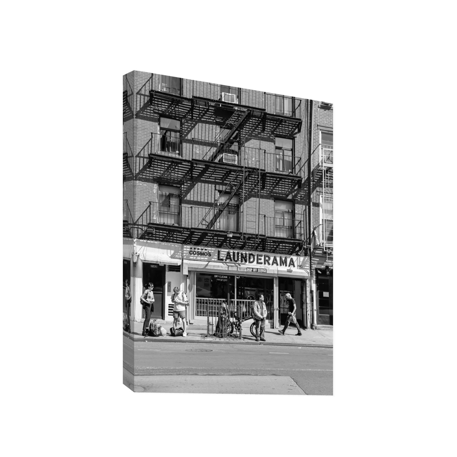 Bus Stop New York NYC Black & White wall art Gallery stretched canvas print