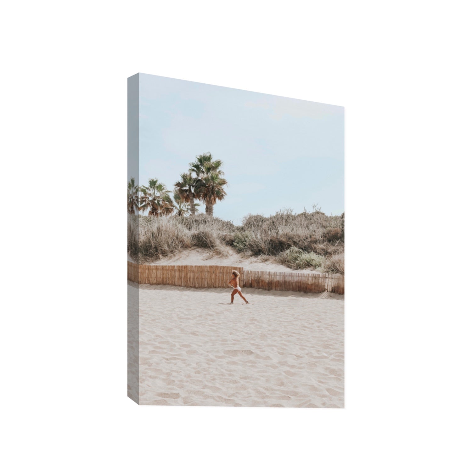 Joyful Sprint Puglia beach coastal fine art print Gallery stretched canvas print