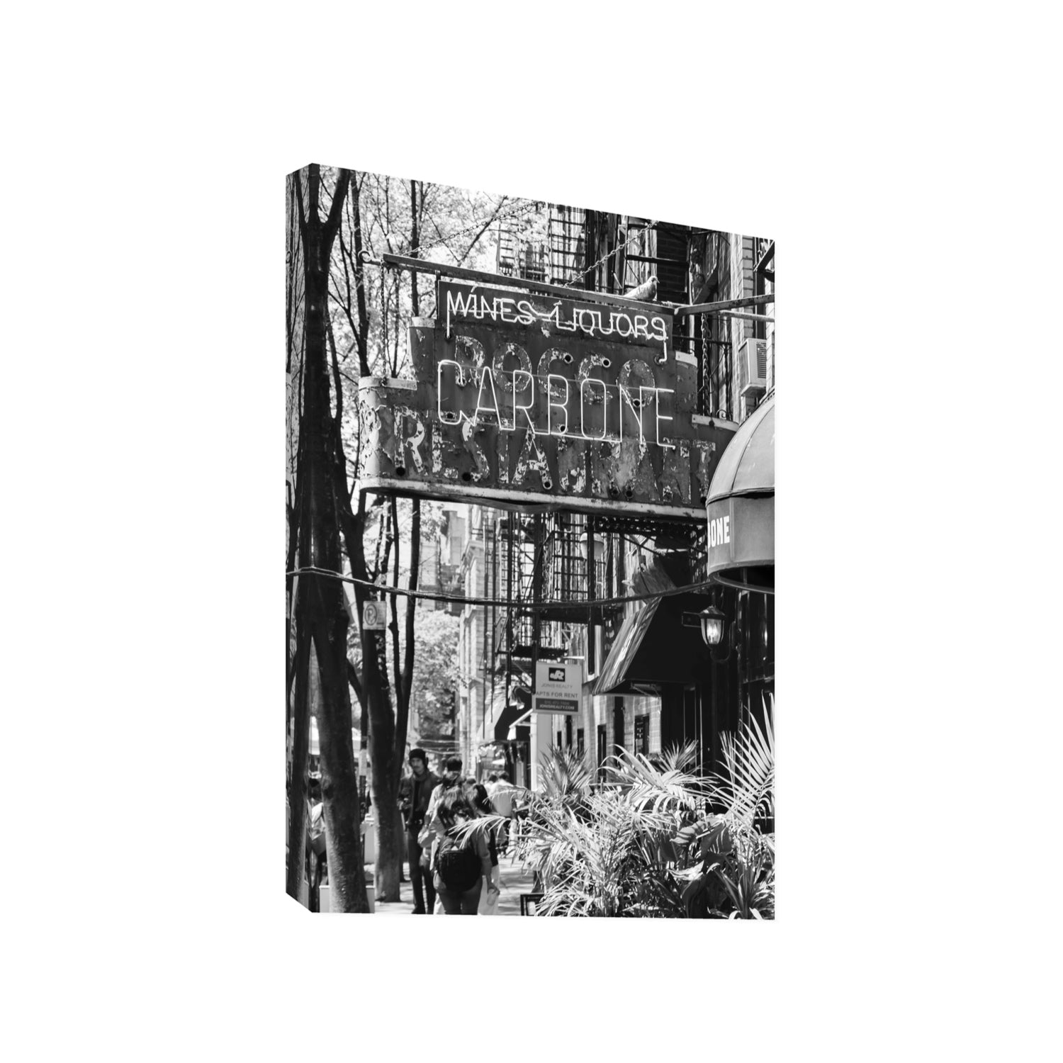 Paparazzi To Pasta New York NYC Black & White wall art Gallery stretched canvas print