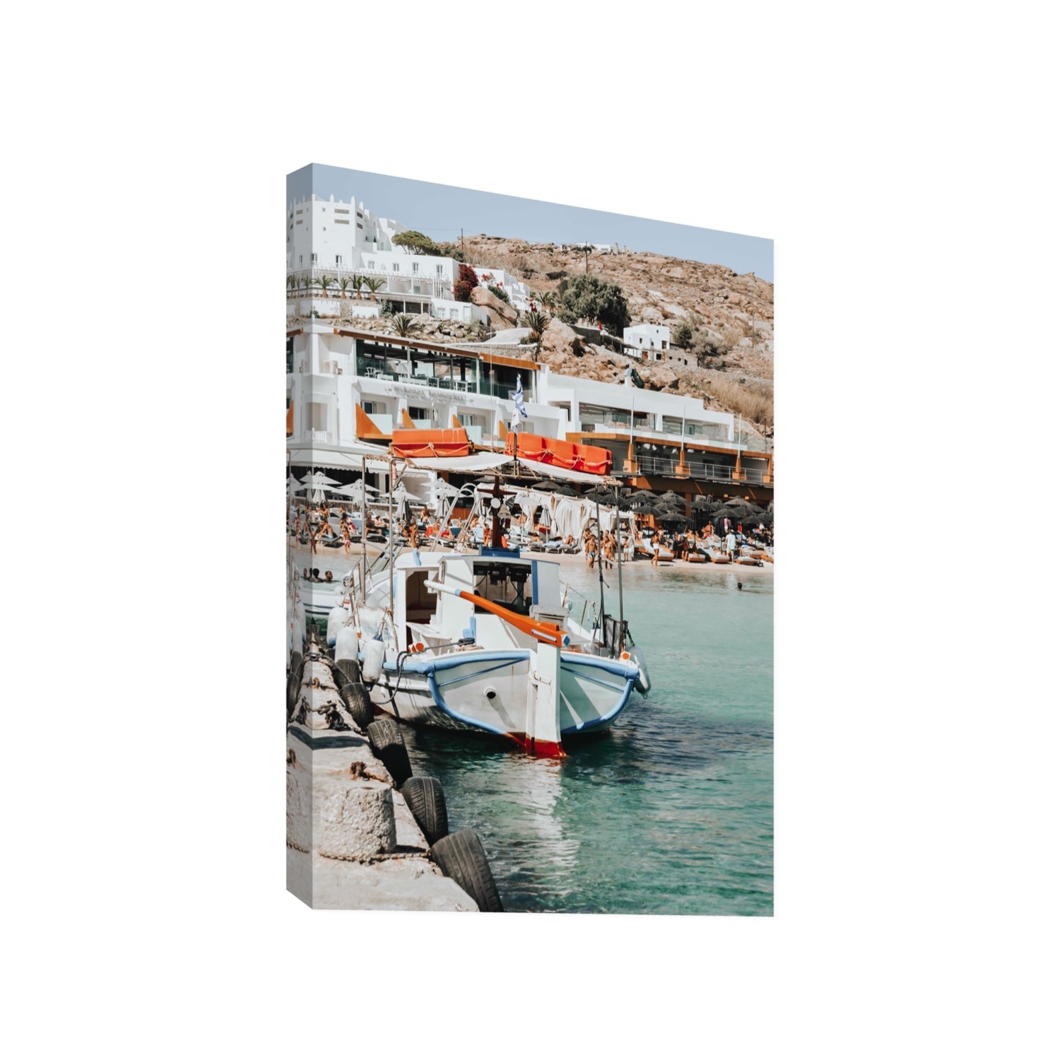 Travel In Style Mykonos Greek island wall art Gallery stretched canvas print
