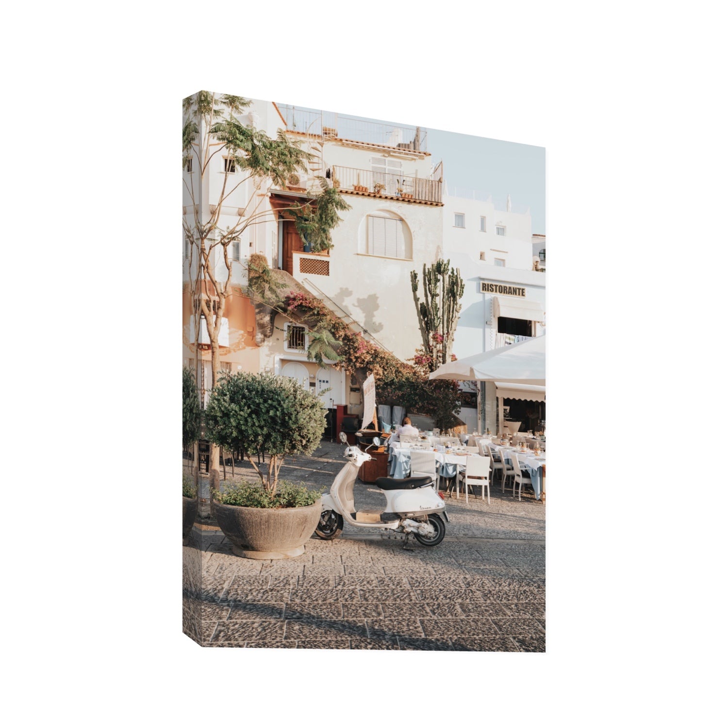 Ristorante Ischia Italian Mediterranean decor wall art Statement stretched canvas print