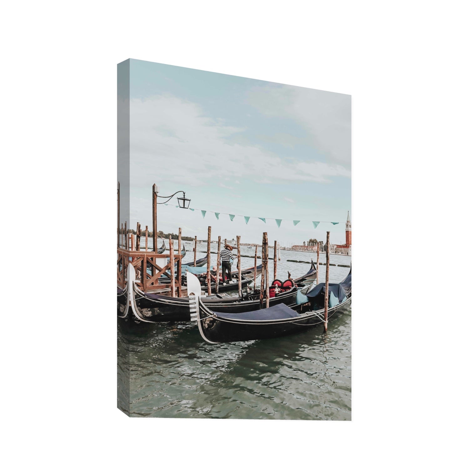The Gondolier Venice Gondola Italian wall art Statement stretched canvas print