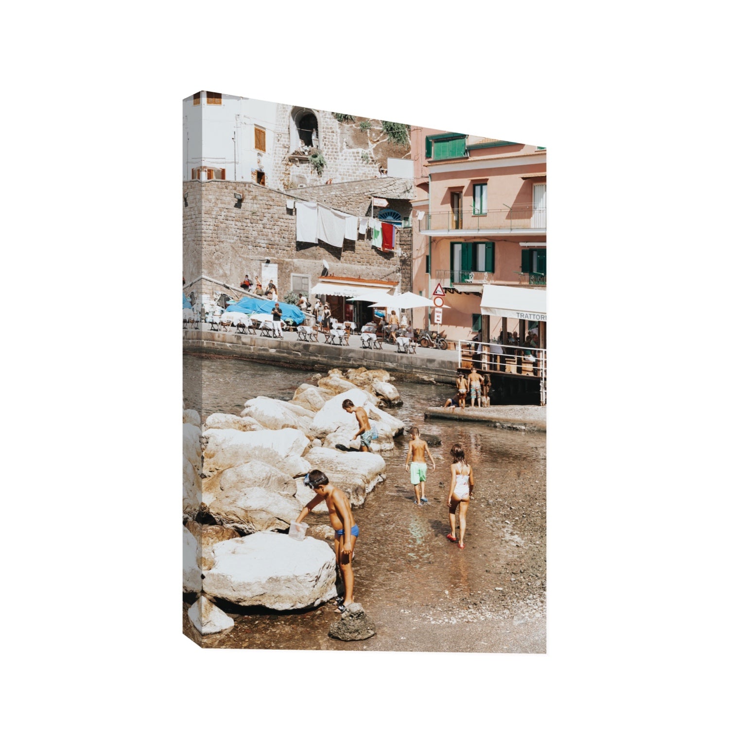 The Beachcombers Sorrento beach coastal wall art Statement stretched canvas print