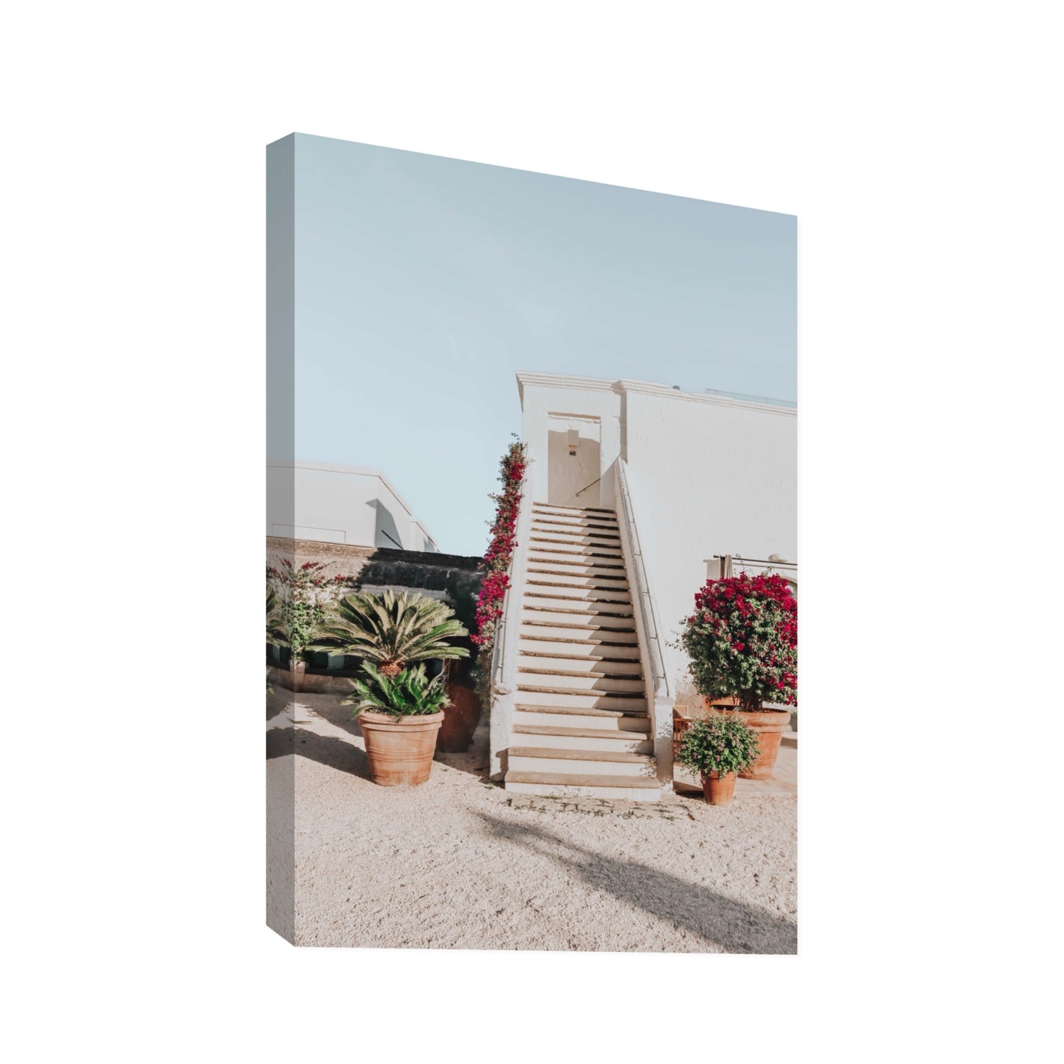 Tranquil Ascent Puglia Italian wall art Statement stretched canvas print
