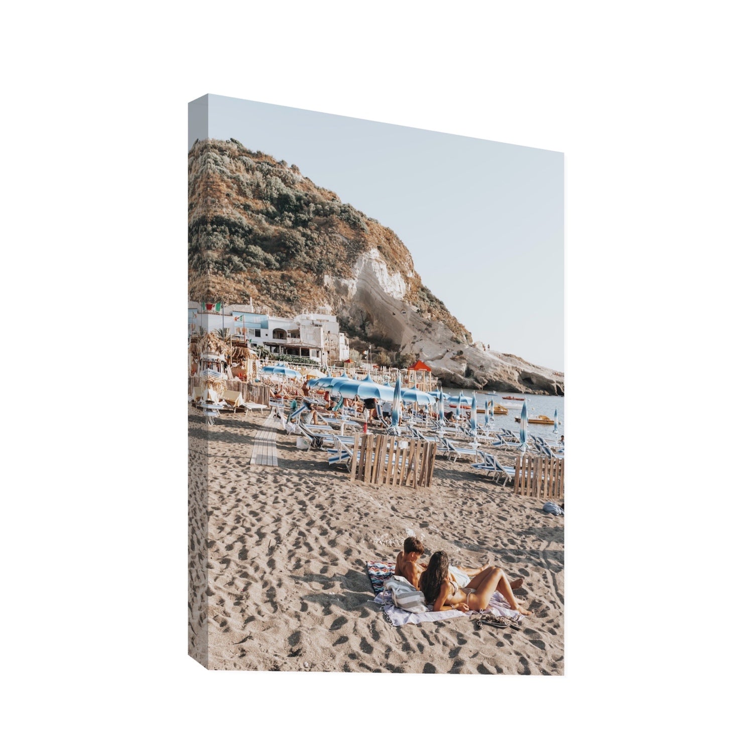 Beach Buddies fine art print, Ischia, Italy, Statement, Stretched Canvas