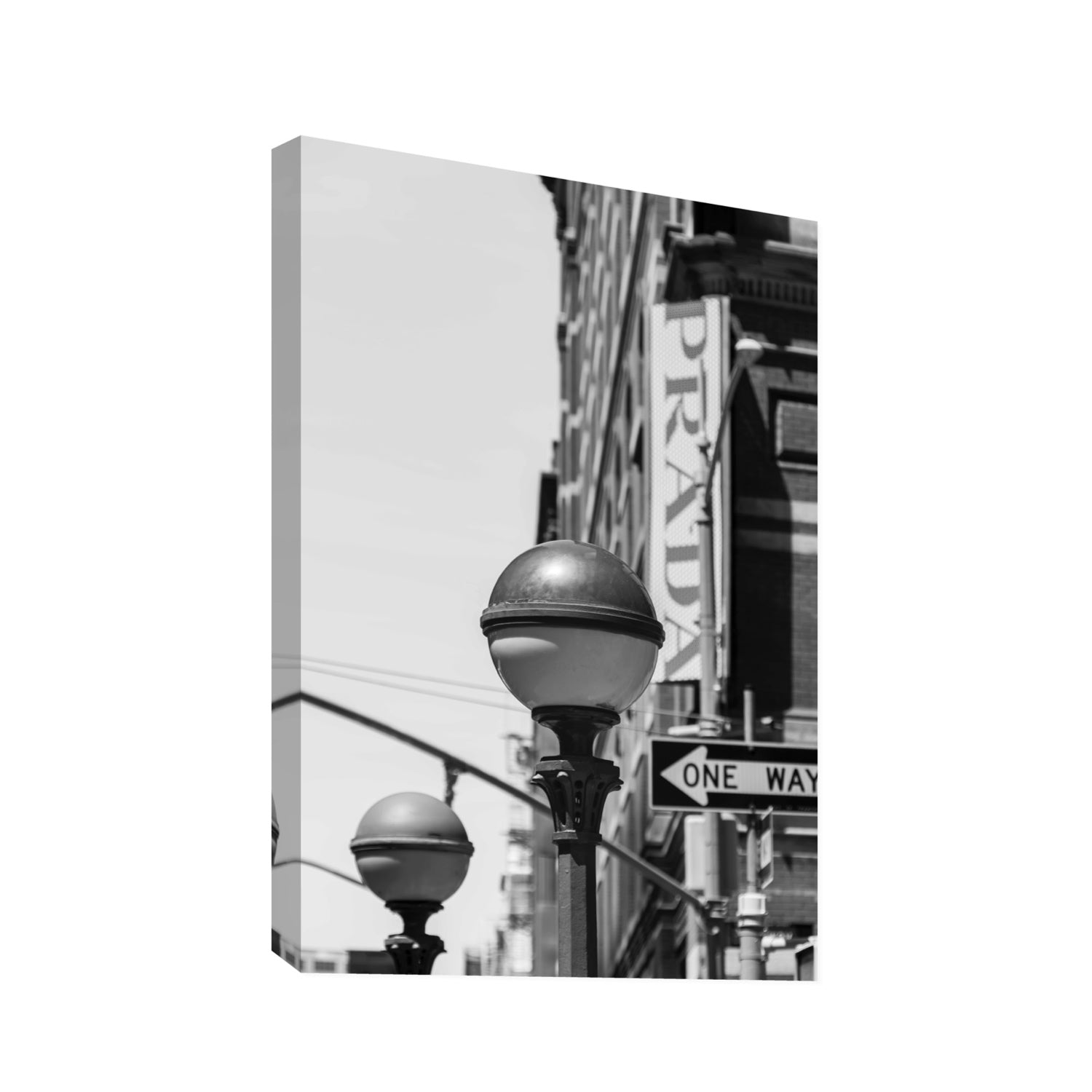 Subway Style New York NYC Black & White wall art Statement stretched canvas print