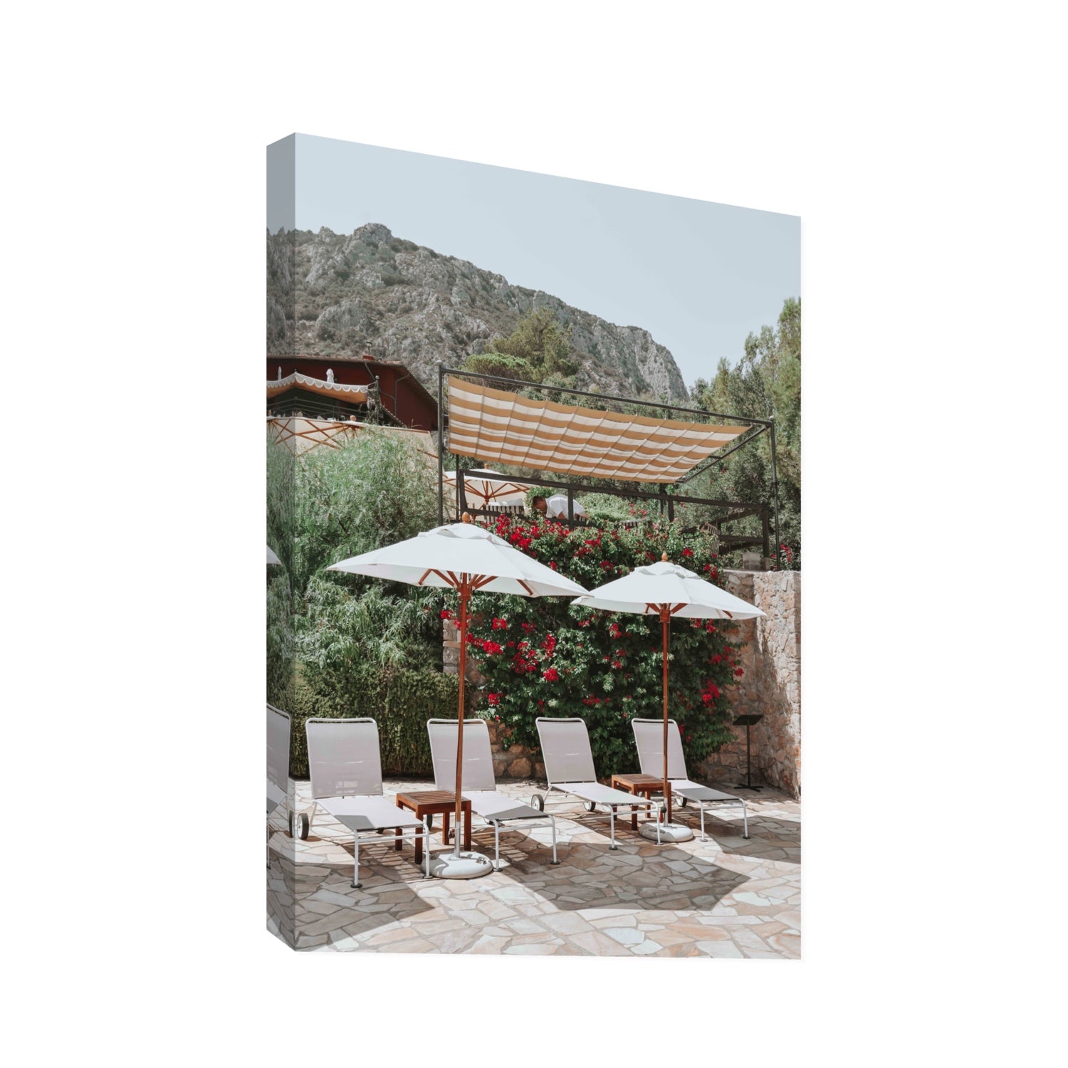Shades of Leisure Tuscany coastal Italian wall art Statement stretched canvas print
