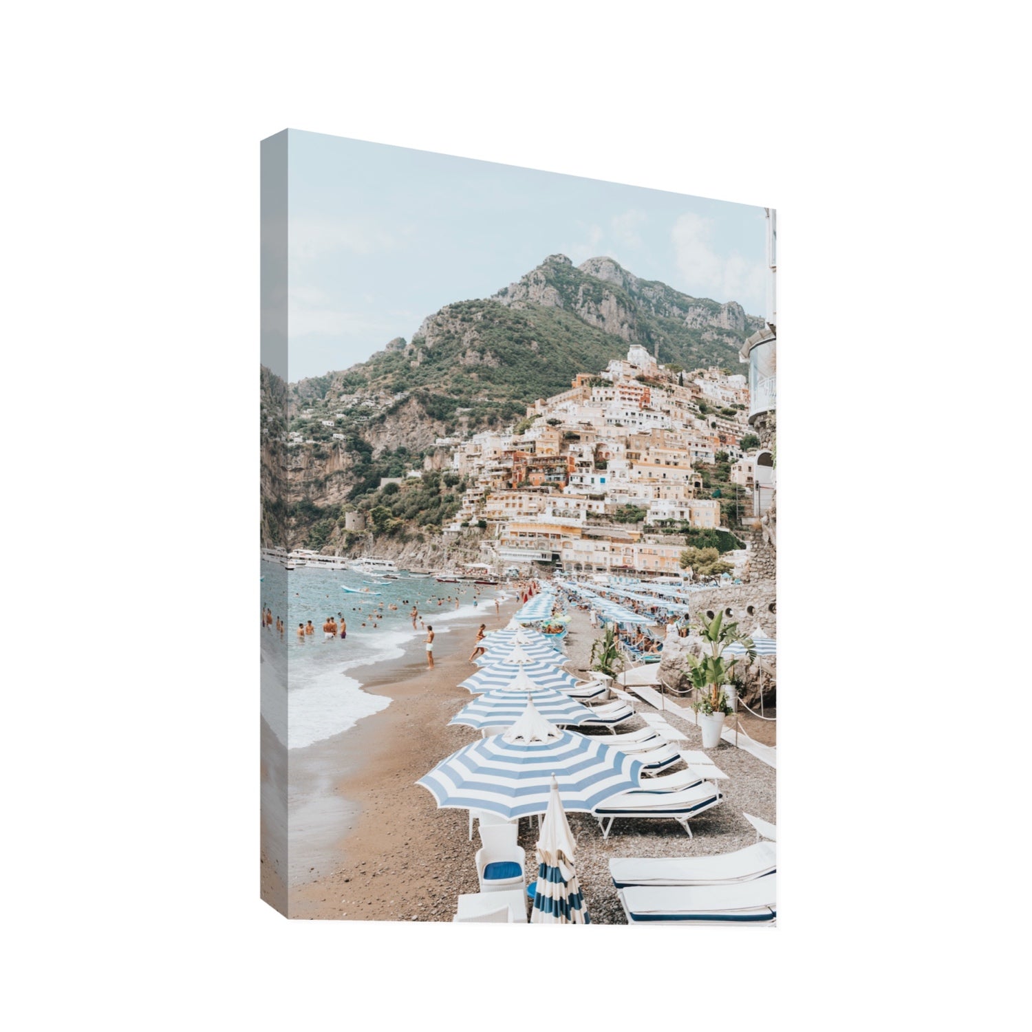 The Cliffside Village fine art print, Positano, Italy, Statement, Stretched Canvas