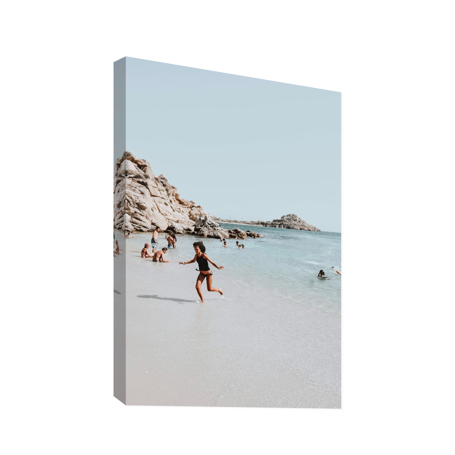 Skipping Angel Mykonos Greek island decor wall art Statement stretched canvas print