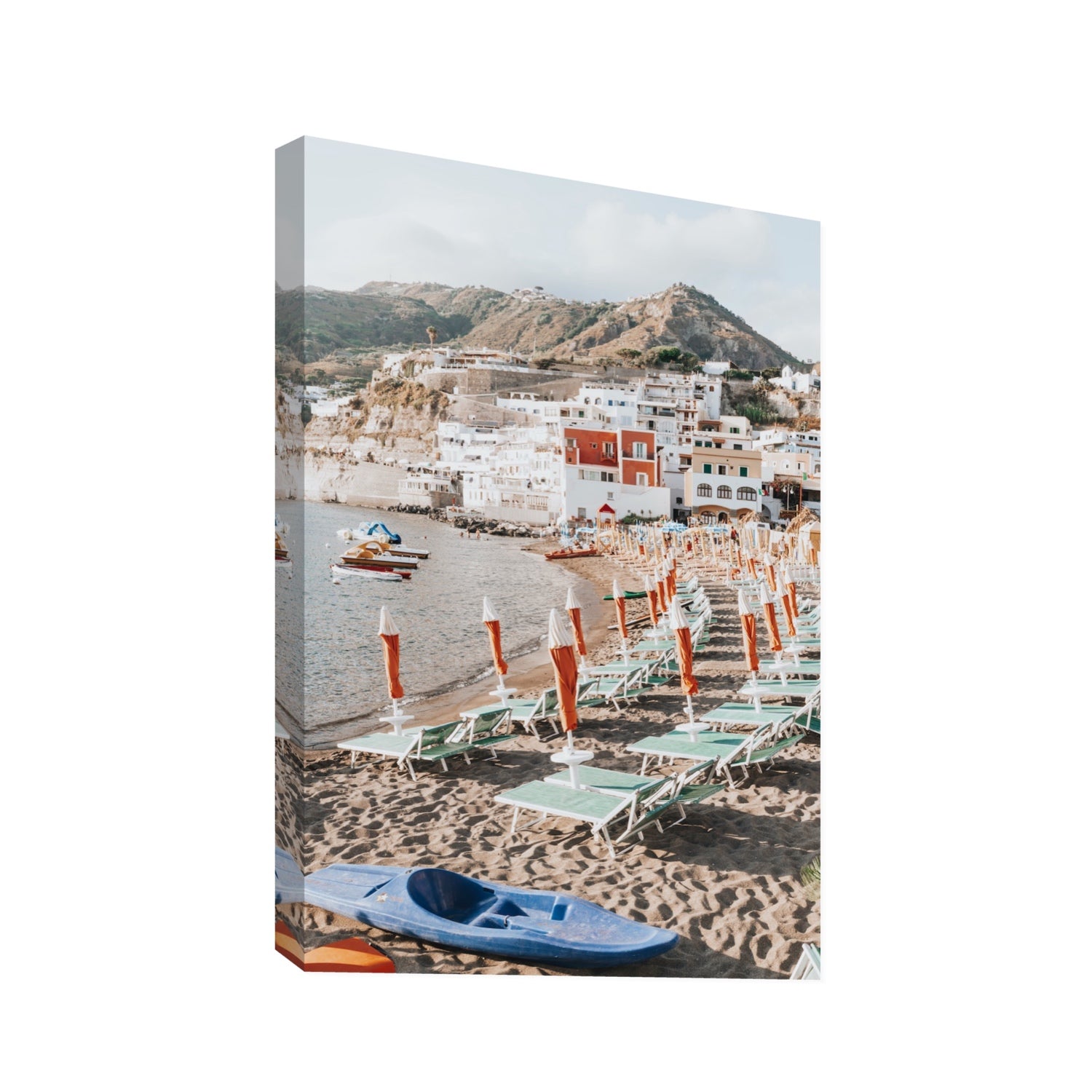 L'Isola del Paradiso Ischia Mediterranean wall art Statement stretched canvas print