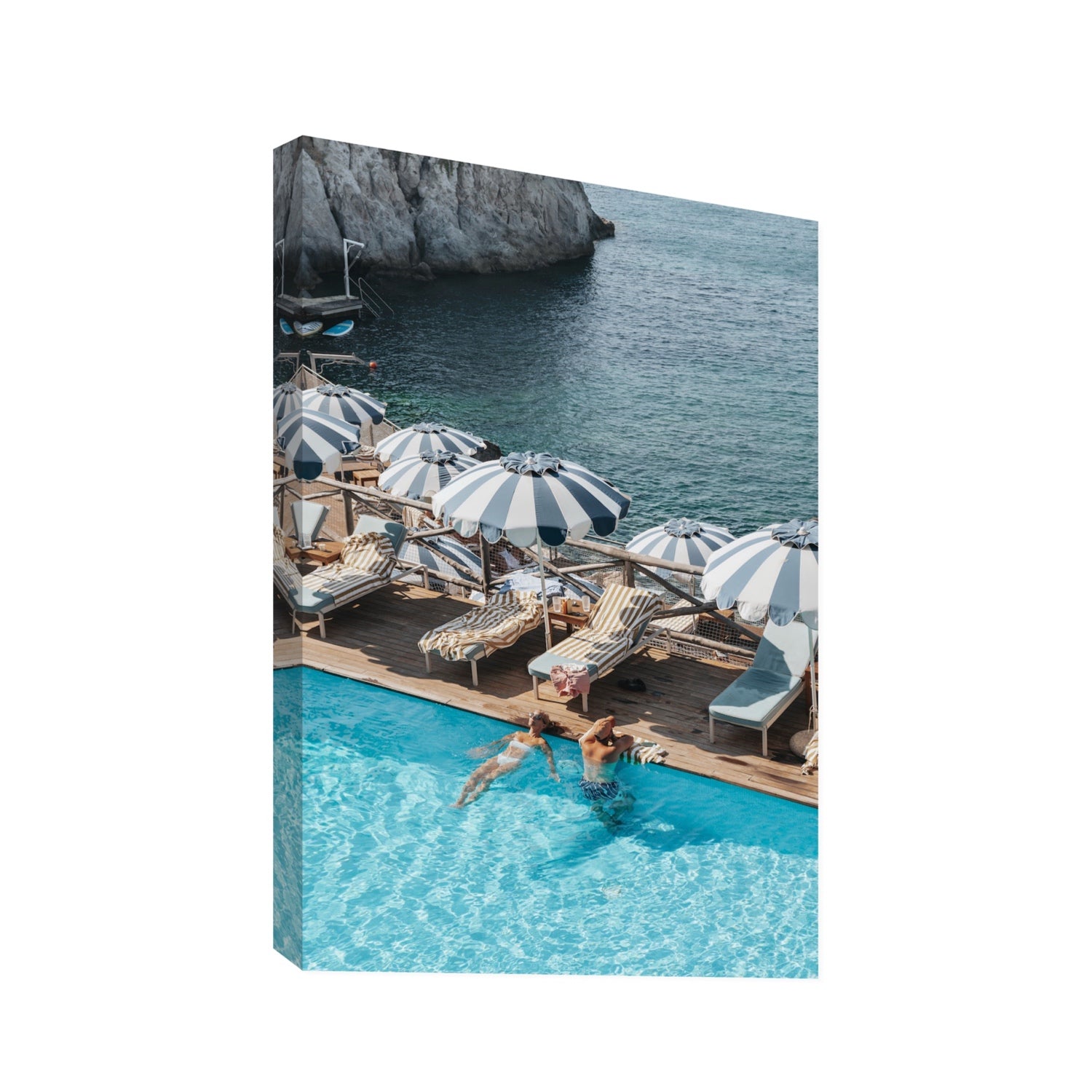 I'm Busy Ischia Italian coastal Mediterranean wall art Statement stretched canvas print