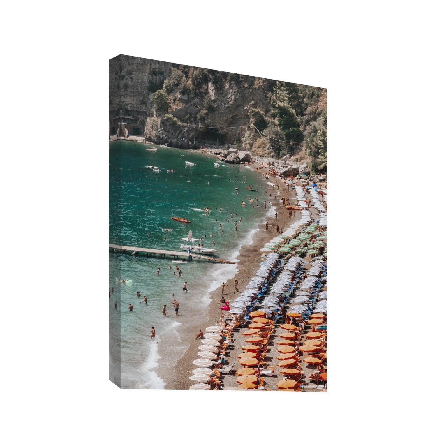 Ocean's Playground Positano decor wall art Statement stretched canvas print