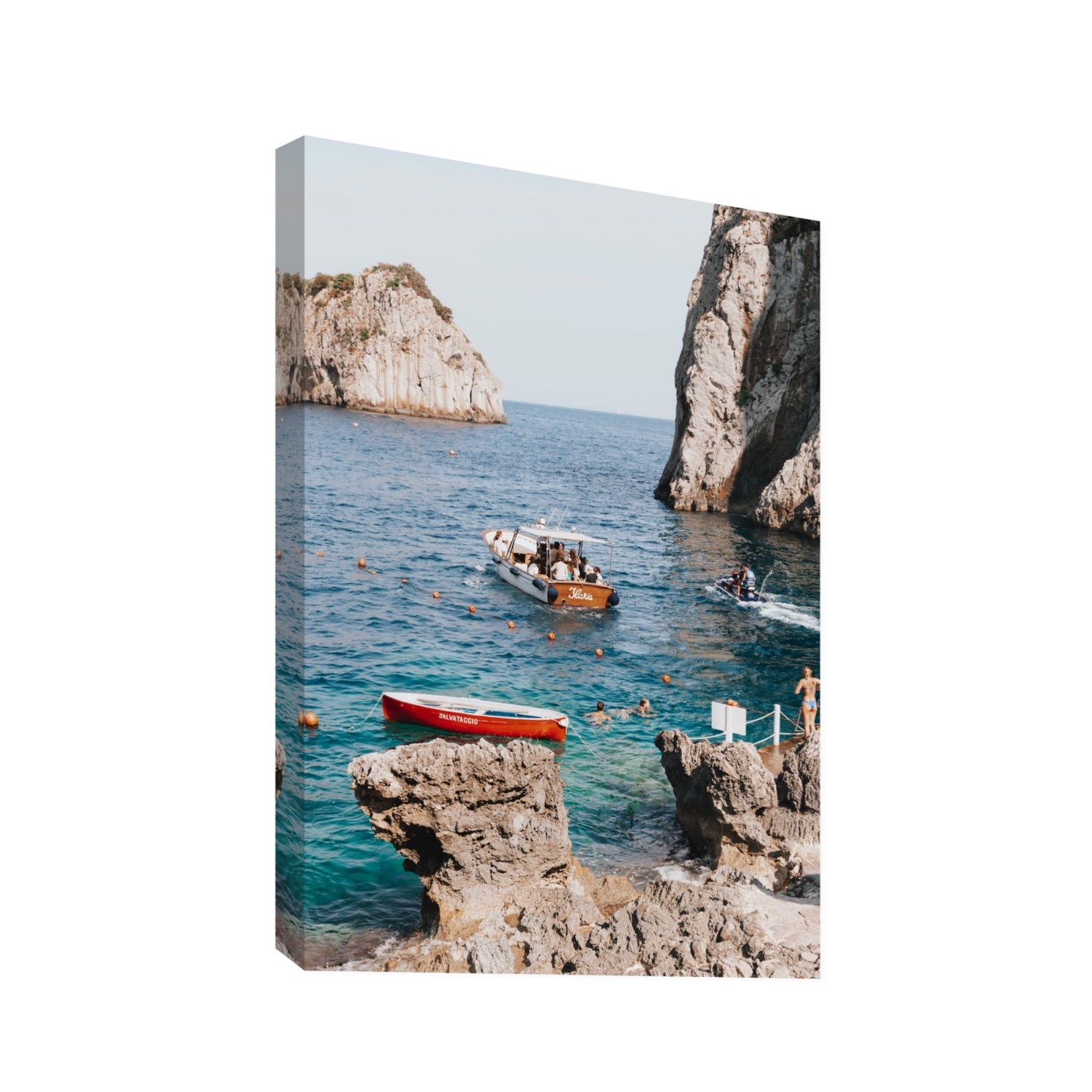 Set Sail fine art print, Capri, Italy, Statement, Stretched Canvas