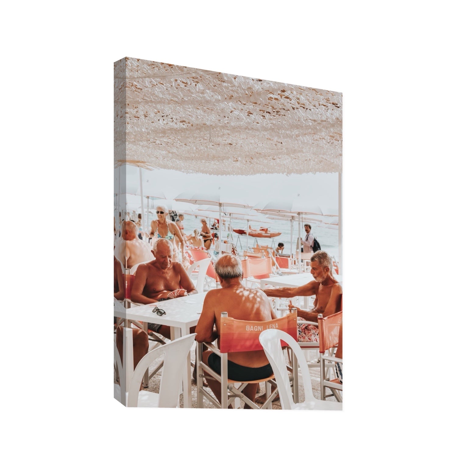 The Players fine art print, Alassio, Italy, Statement, Stretched Canvas