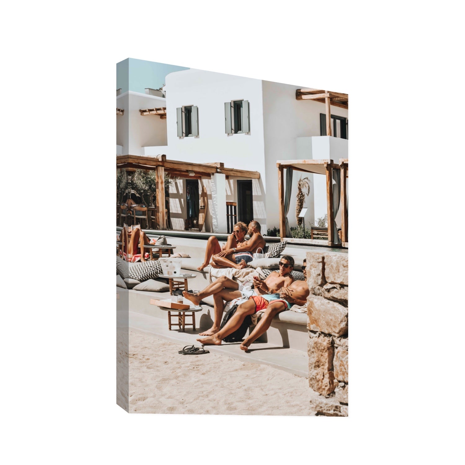 Style That Sizzles Mykonos Greek island wall art Statement stretched canvas print