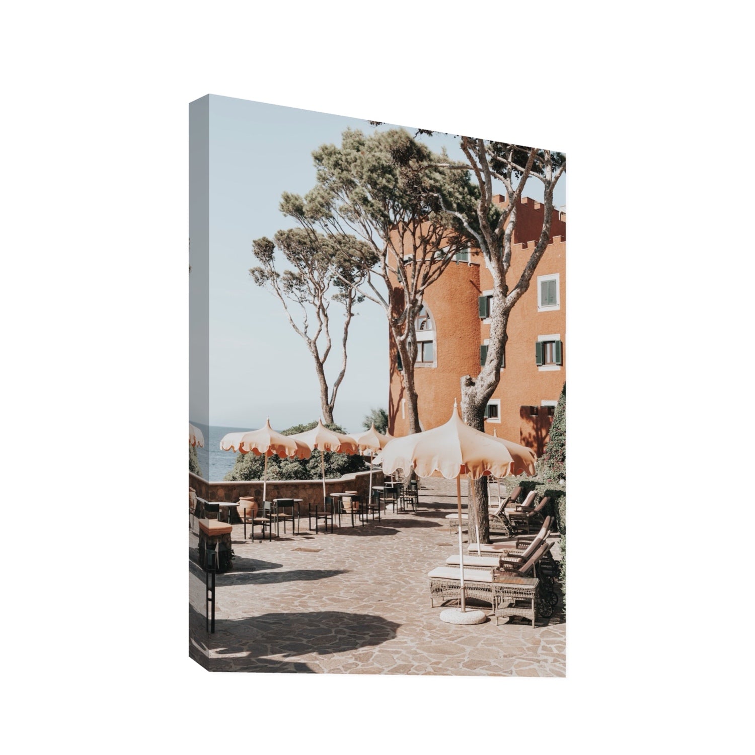 Mezzatorre Ischia Italian Mediterranean decor wall art Statement stretched canvas print