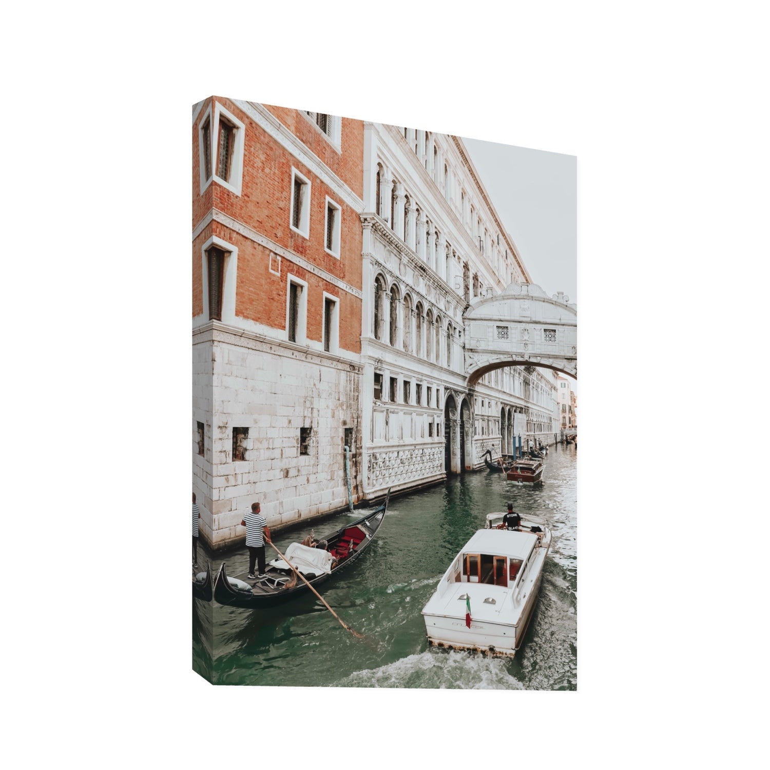 Under the Bridge Venice Gondola Italian wall art Statement stretched canvas print