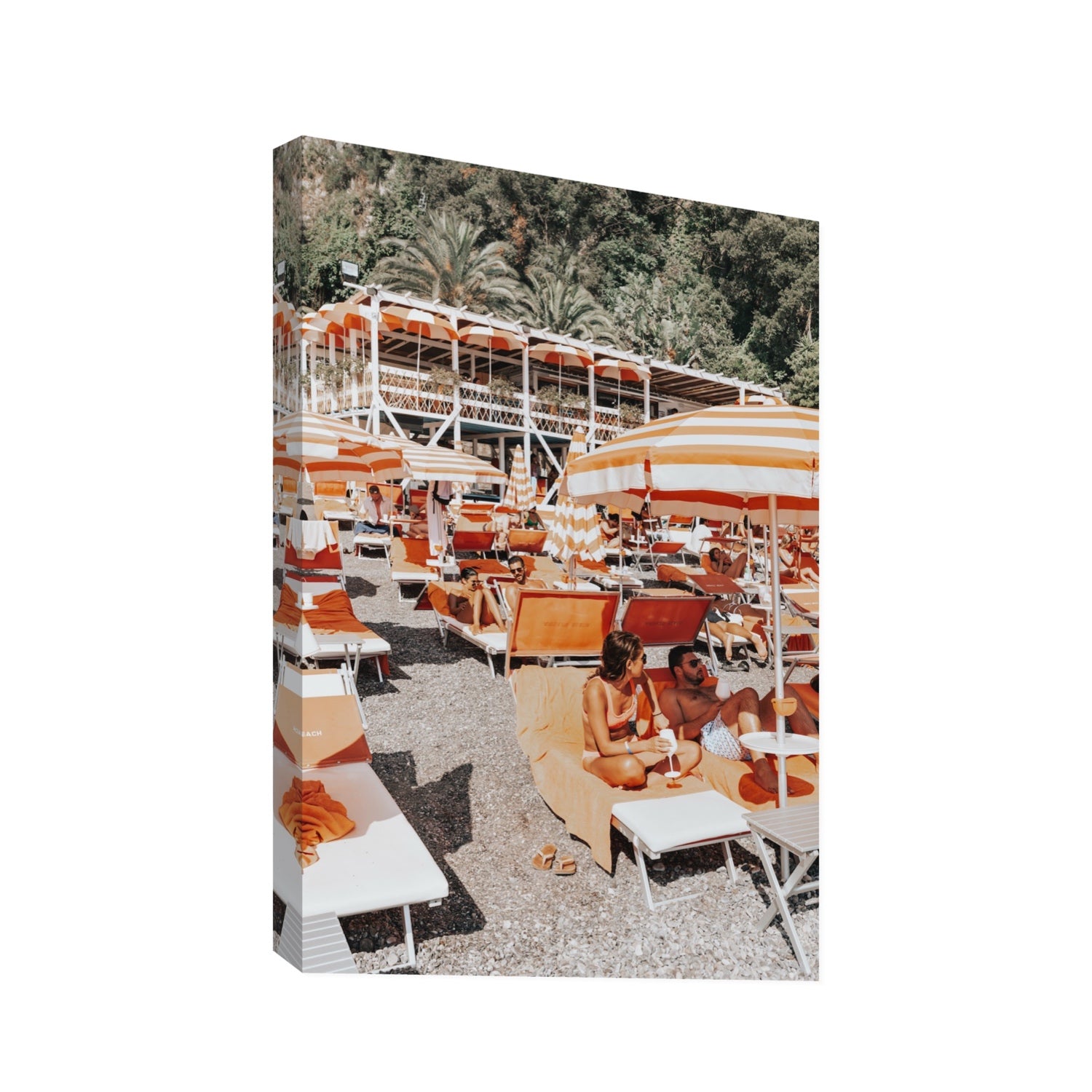 Lounging In Lido fine art print, Positano, Italy, Statement, Stretched Canvas