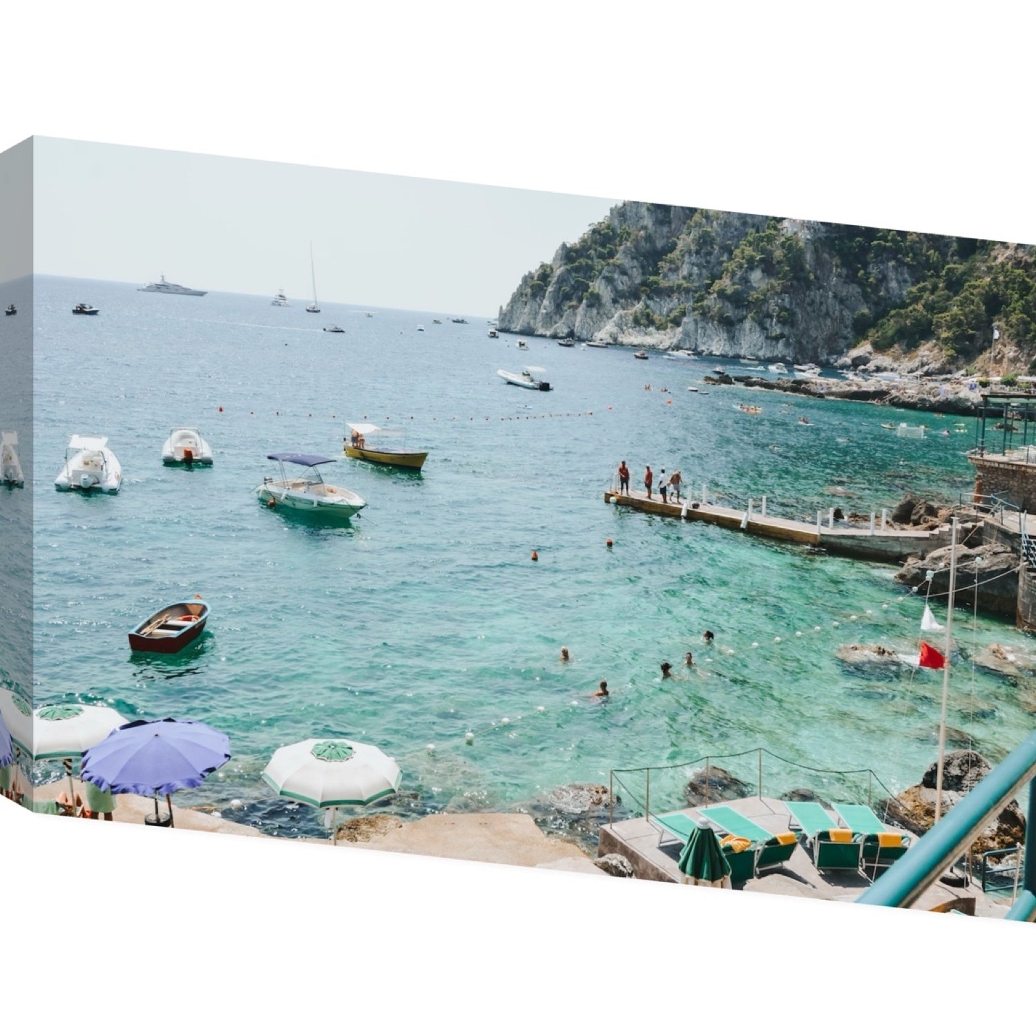 Delizia Pomeridiana Capri coastal wall art Statement stretched canvas print