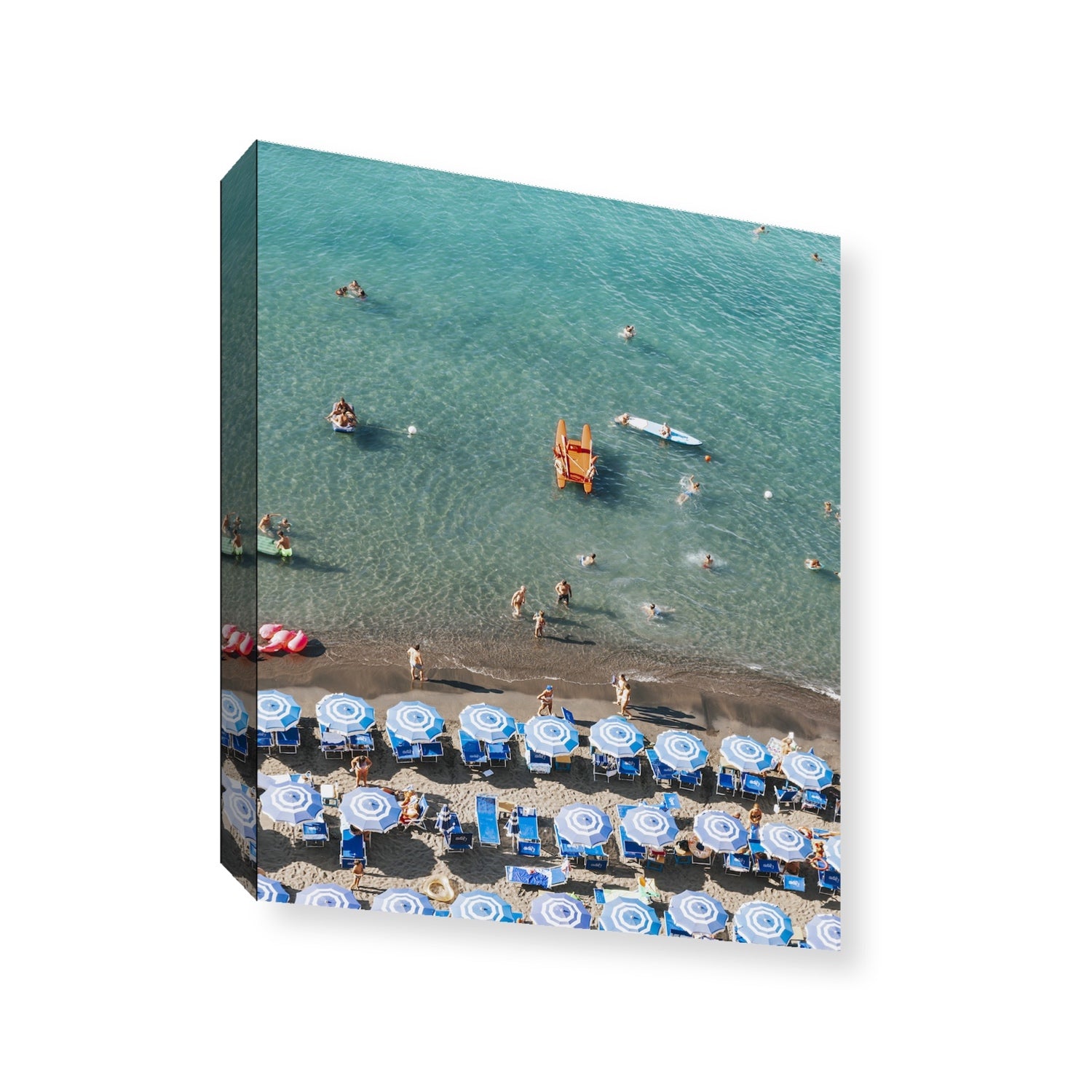Aquamarine Oasis Sorrento Italian coastal wall art Statement stretched canvas print