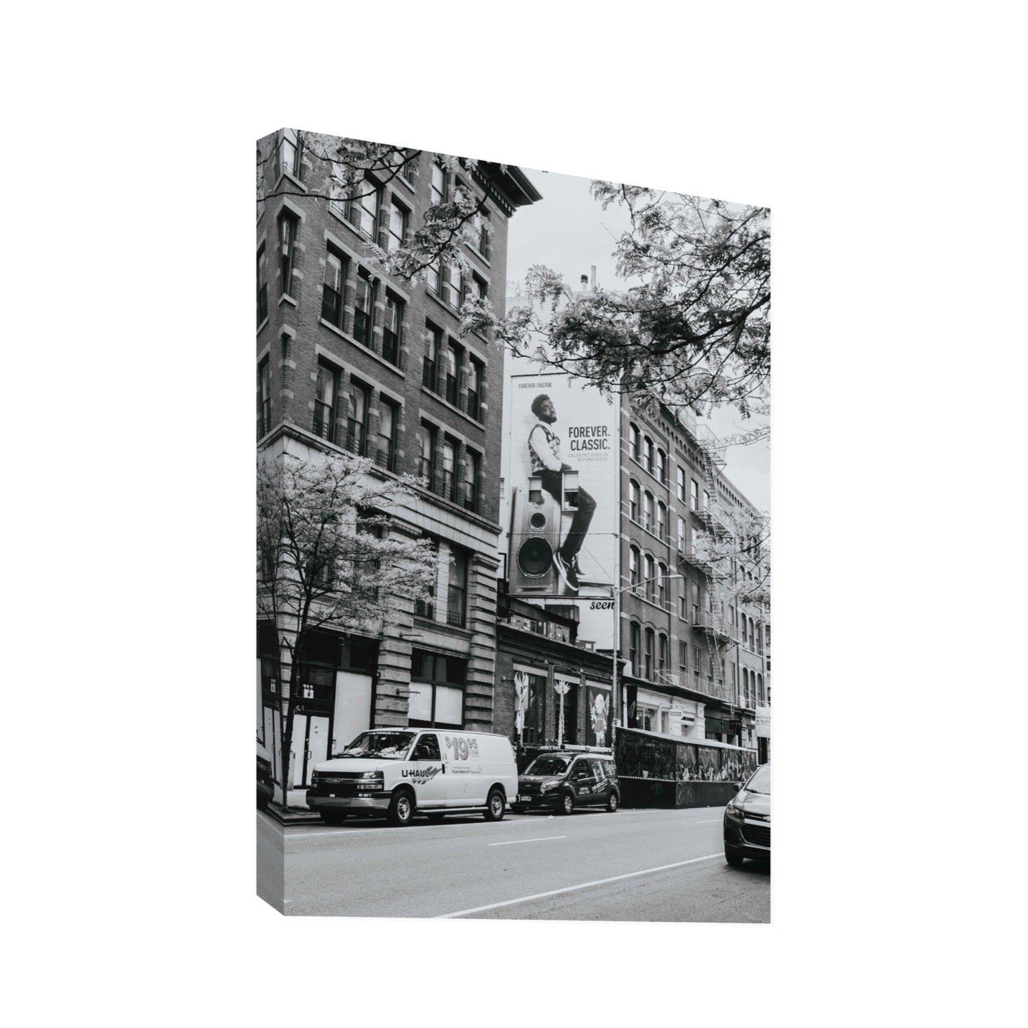Forever Classic New York NYC Black & White wall art Statement stretched canvas print