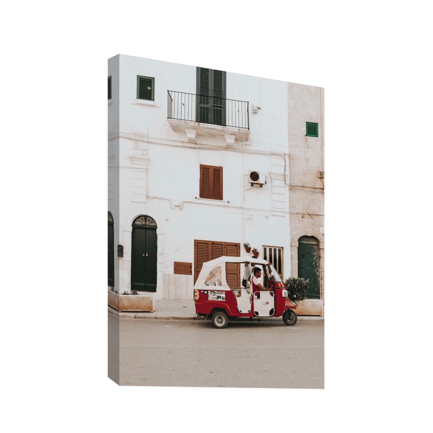 Groovy Piaggio Puglia Italian wall art Statement stretched canvas print
