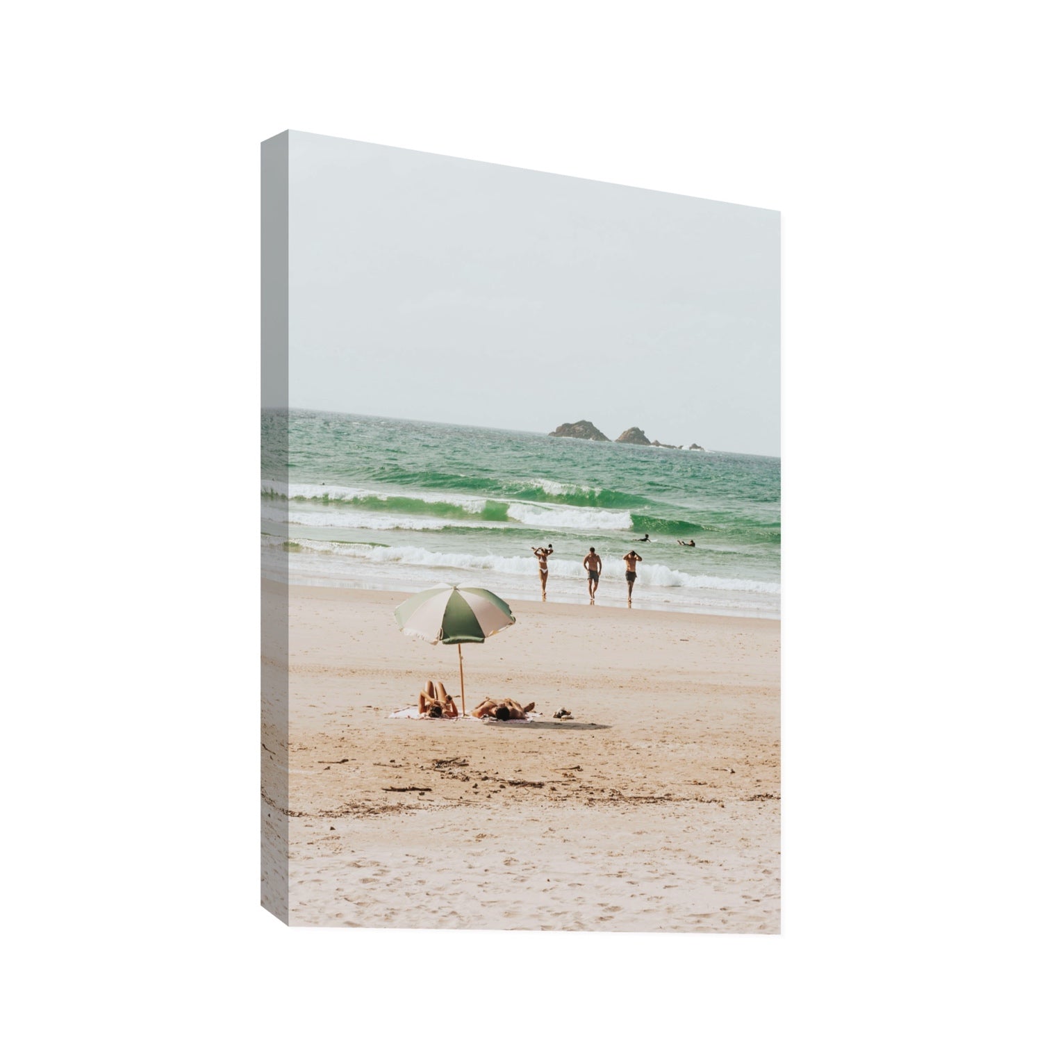 Escape The Ordinary Byron Bay coastal decor wall art Statement stretched canvas print