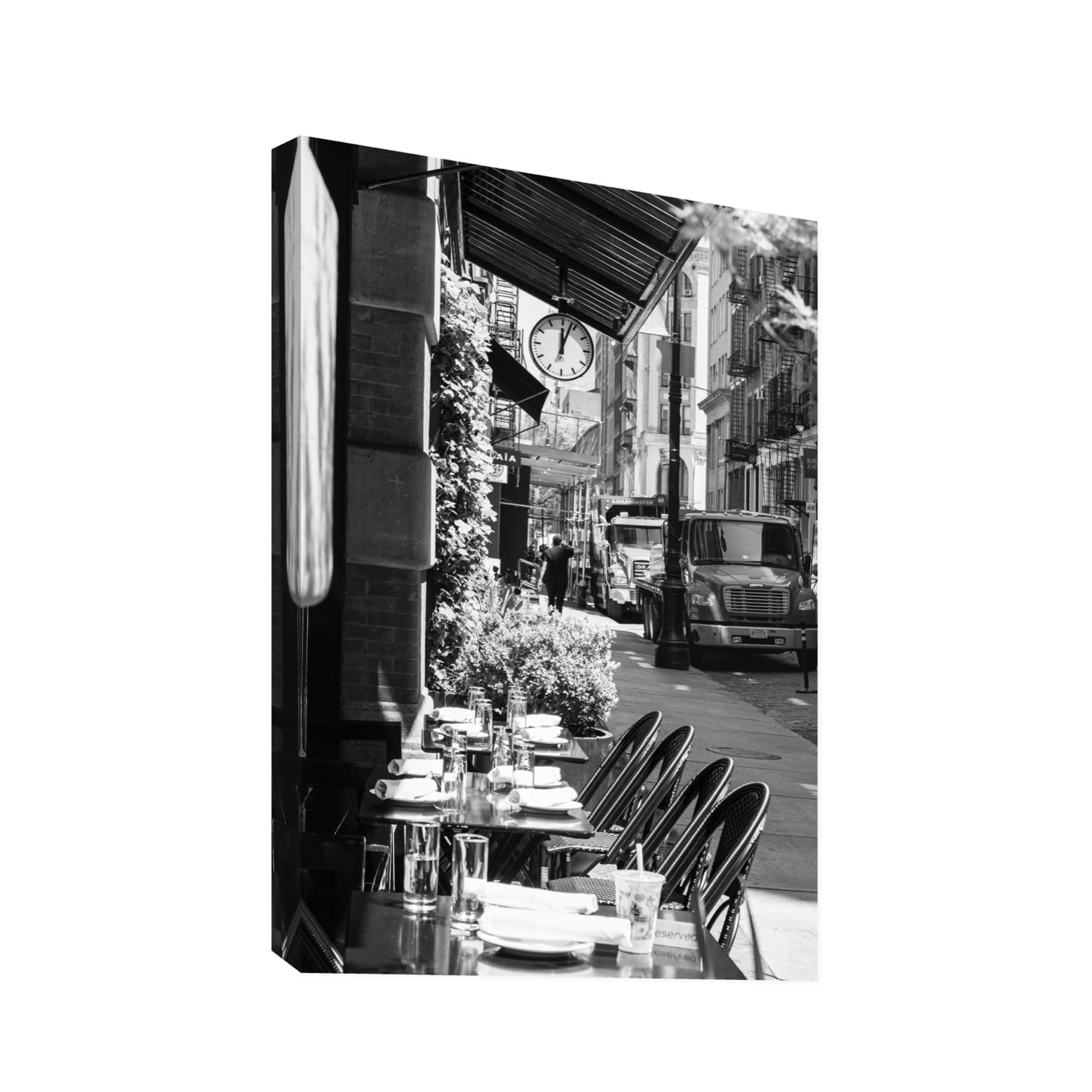 Mercer Street New York NYC Black & White wall art Statement stretched canvas print