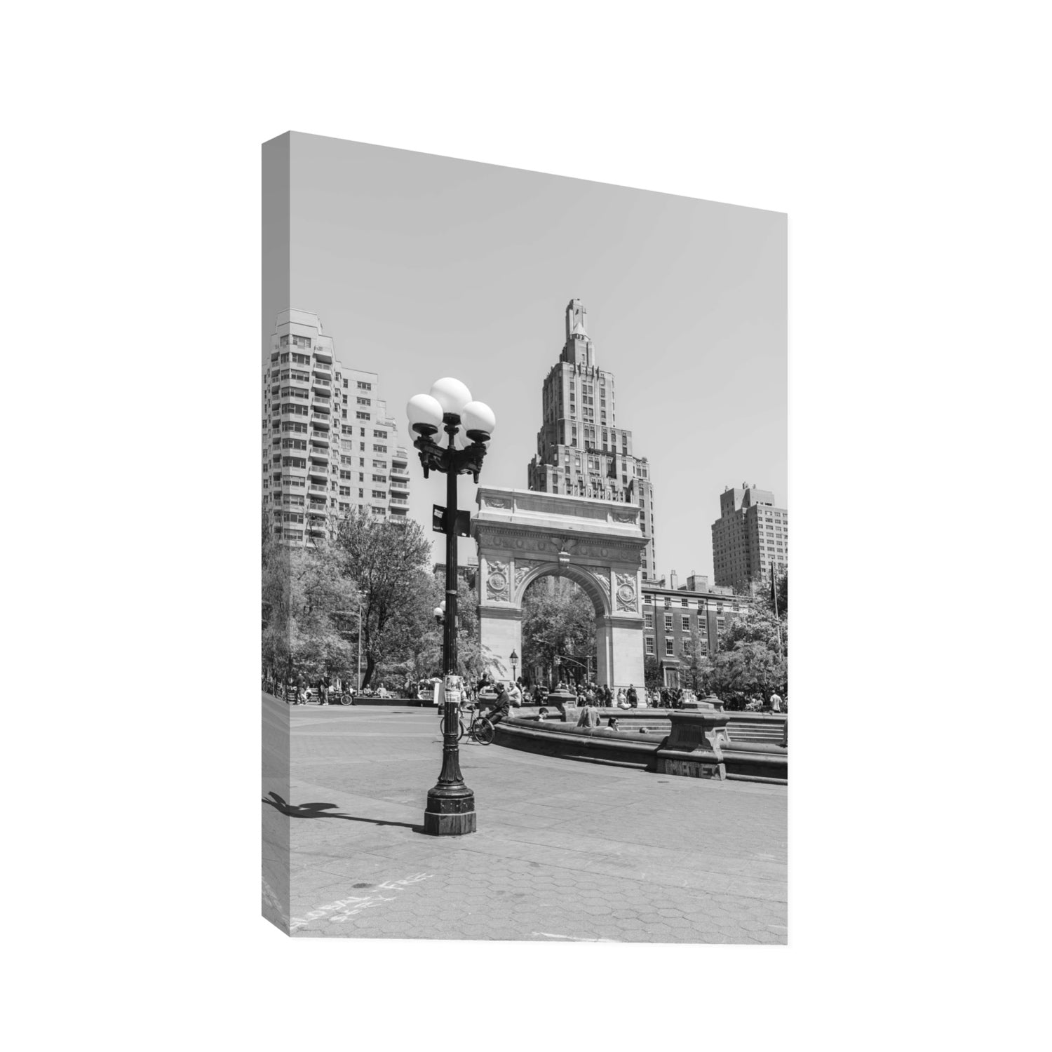 Pole Position New York NYC Black & White wall art Statement stretched canvas print