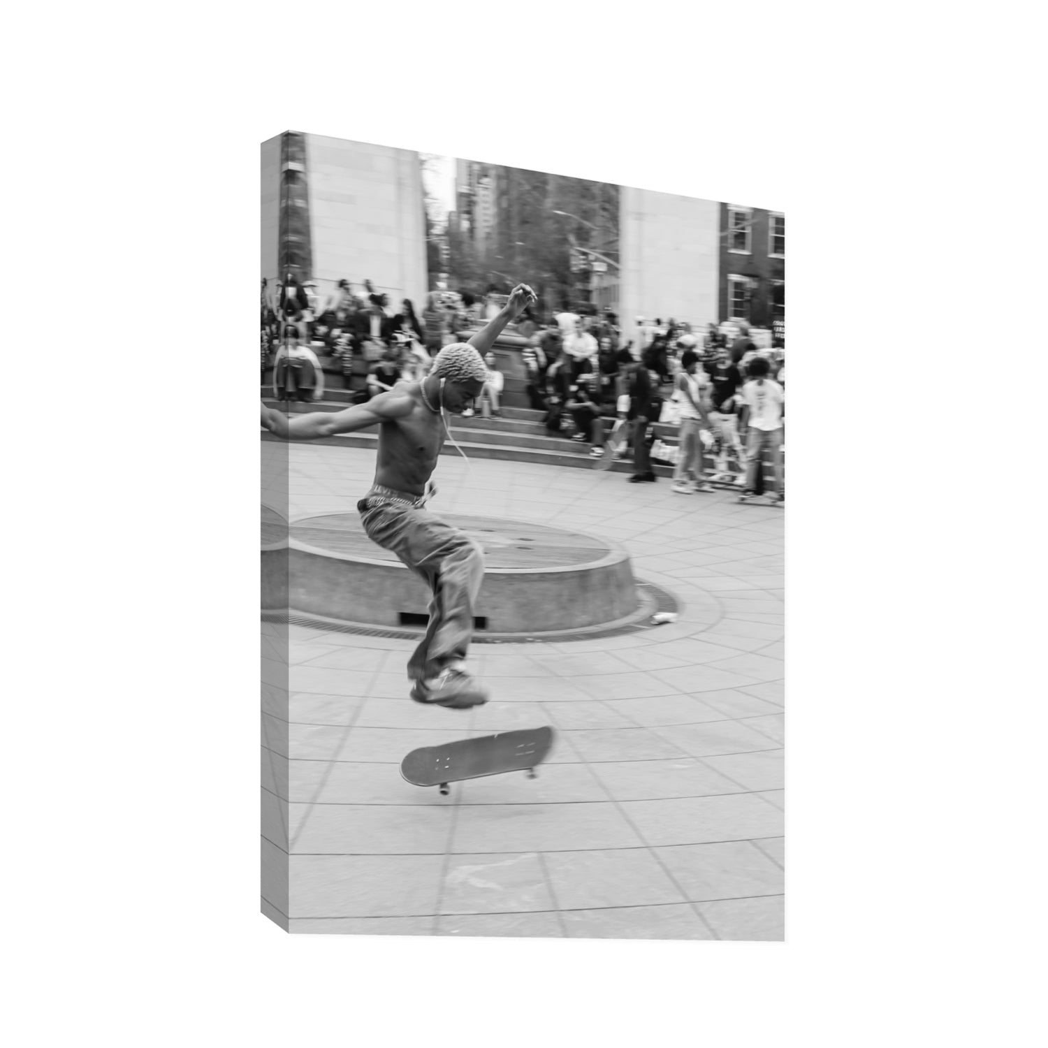 Airborne Rhythms New York NYC Black & White wall art Statement stretched canvas print