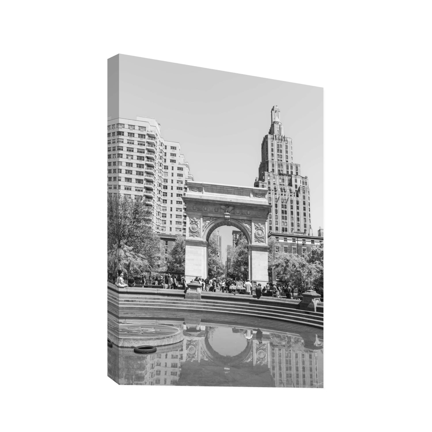 Washington Skyline New York NYC Black & White wall art Statement stretched canvas print