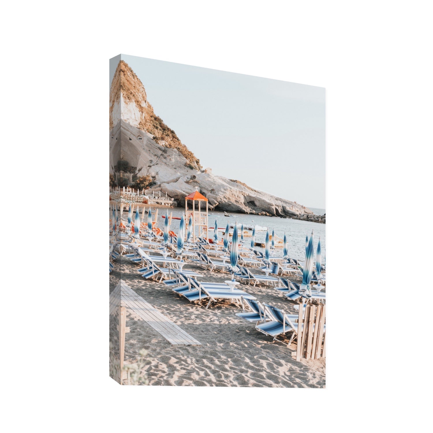 The Golden Hour Ischia Italian coastal wall art Statement stretched canvas print