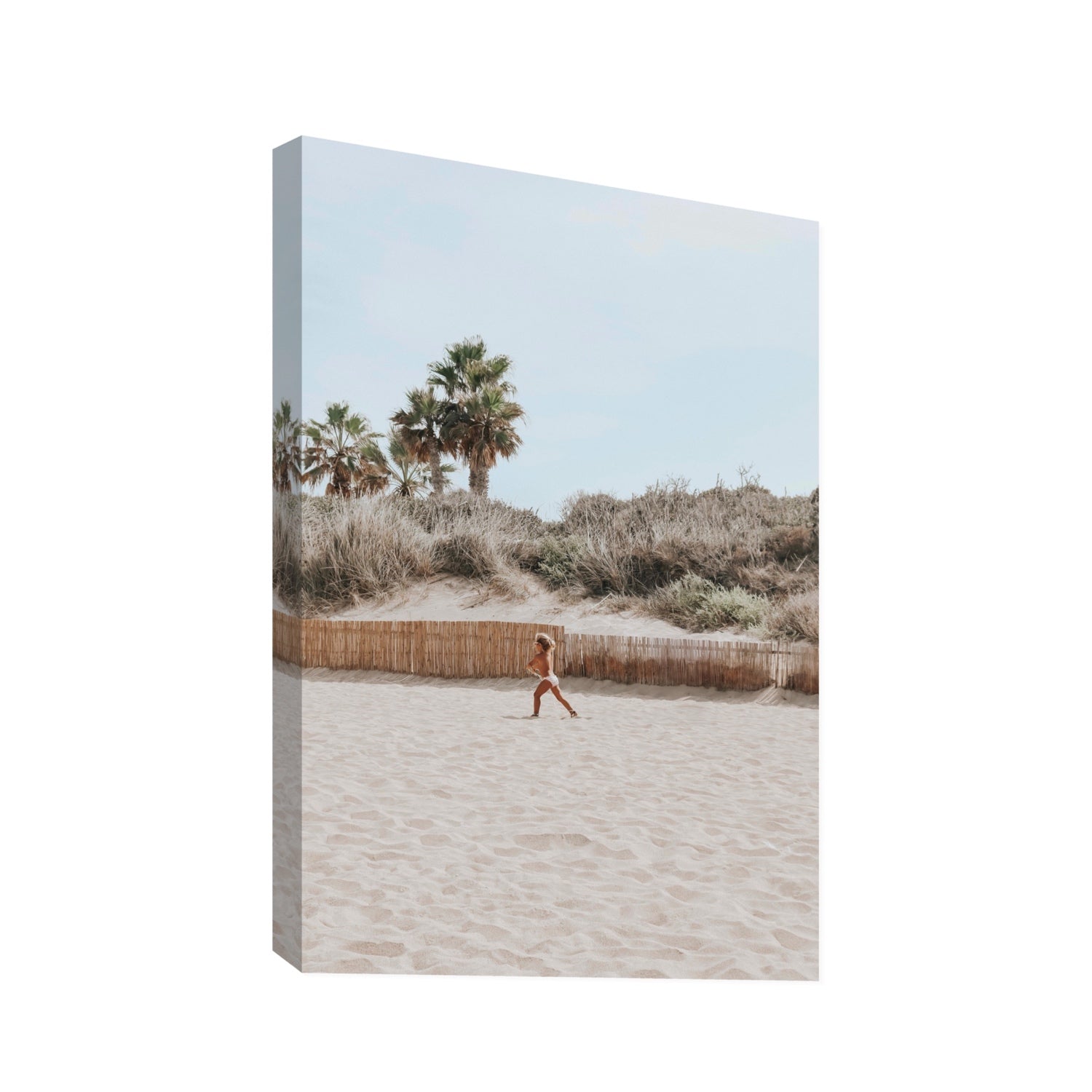 Joyful Sprint Puglia beach coastal fine art print Statement stretched canvas print