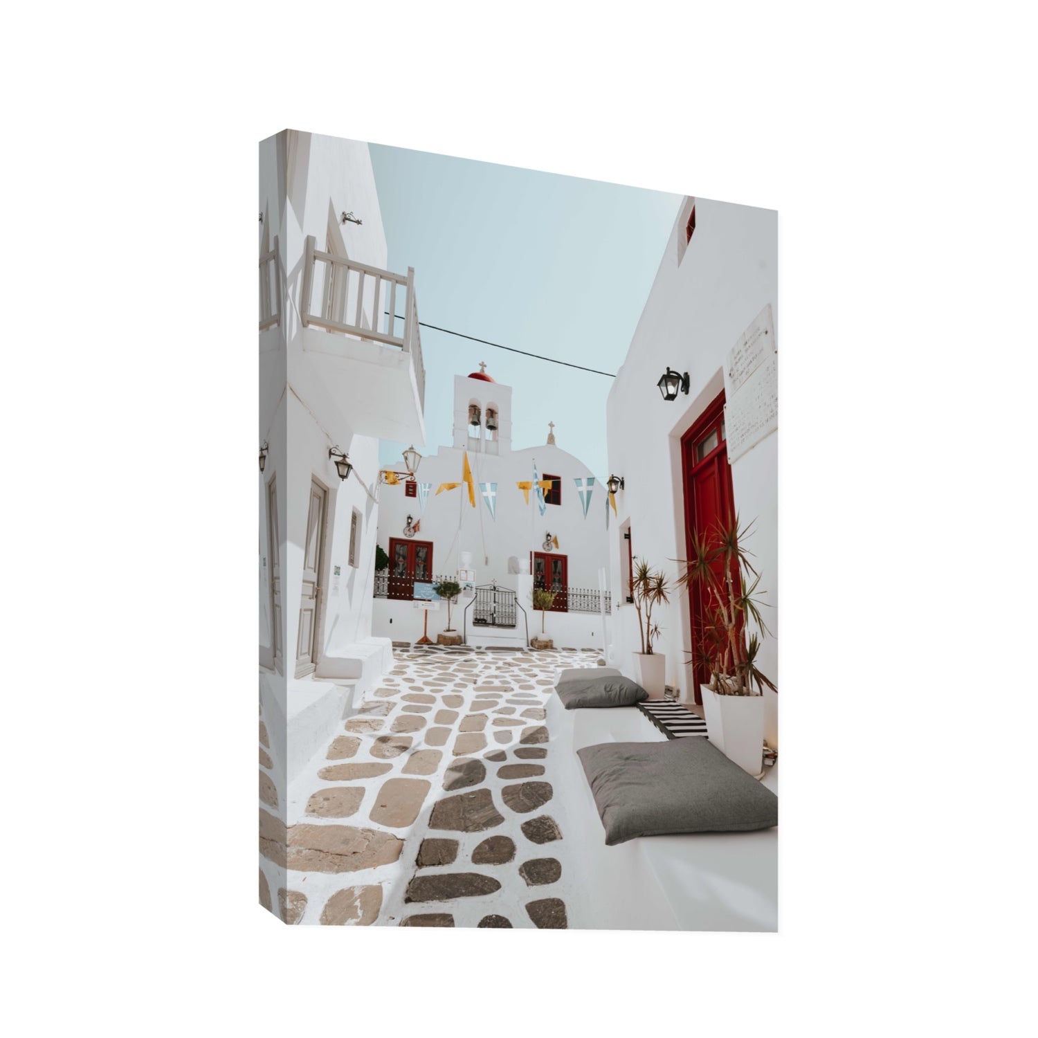 Cycladic Charm fine art print, Mykonos, Greece, Statement, Stretched Canvas