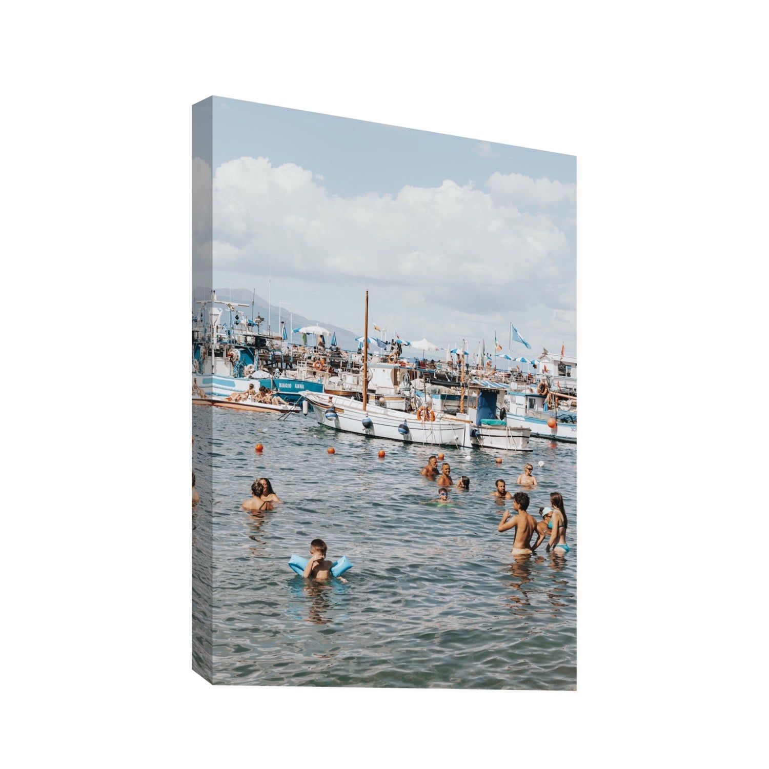 Vacanze Italiane Sorrento Italian coastal wall art Statement stretched canvas print