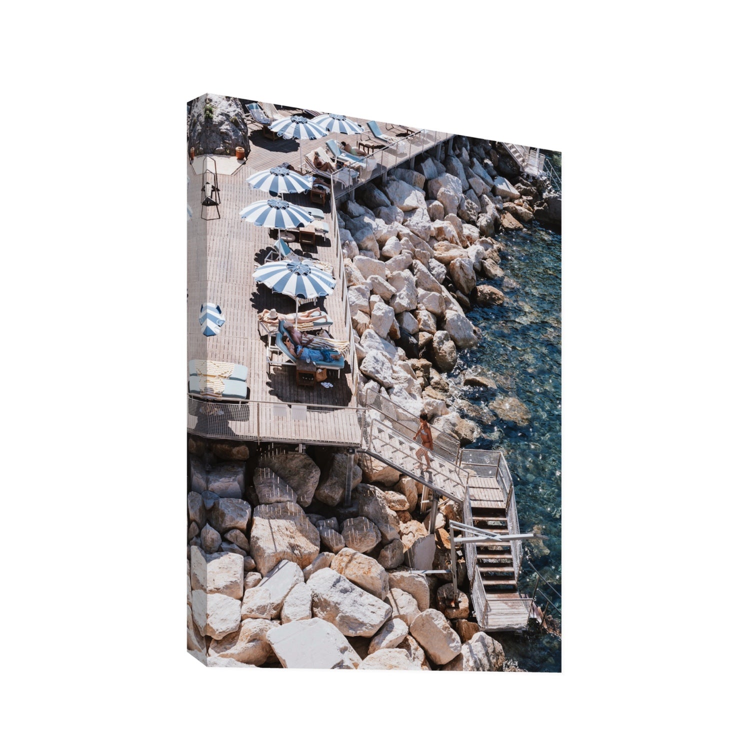 Life On The Shore fine art print, Ischia, Italy, Statement, Stretched Canvas