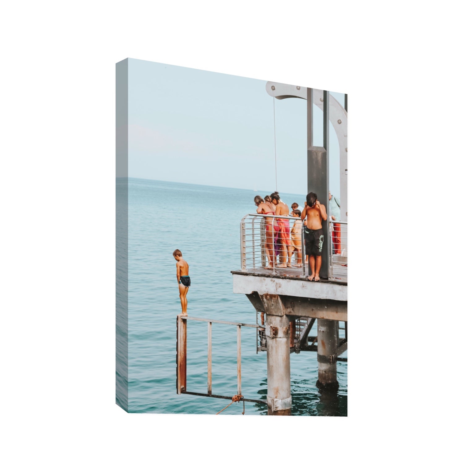 Golden Boy Alassio coastal decor wall art Statement stretched canvas print