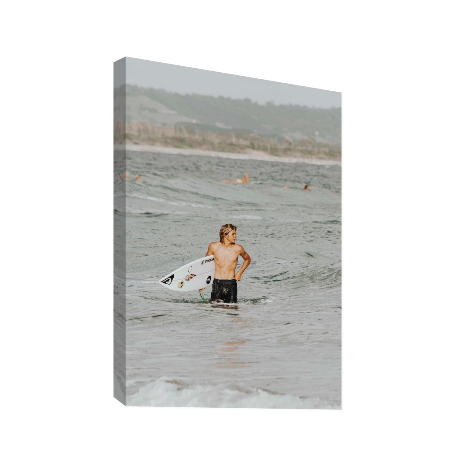 Chasing Mavericks Byron Bay Surf coastal wall art Statement stretched canvas print
