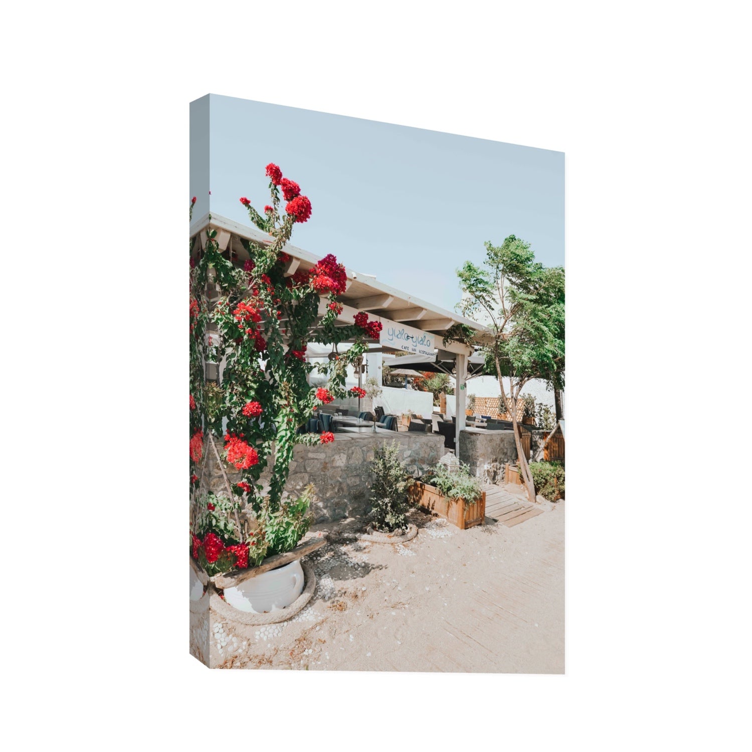 Yialo Yialo fine art print, Mykonos, Greece, Statement, Stretched Canvas