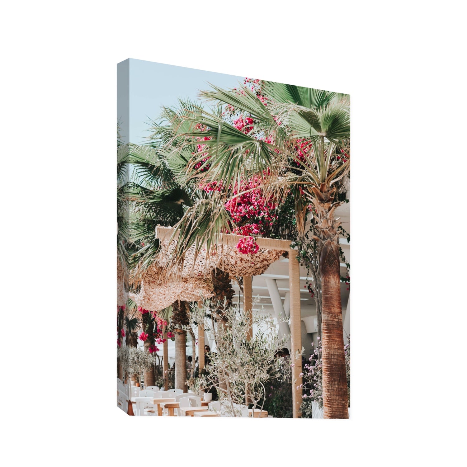 Palm Trees Mykonos Greek island wall art Statement stretched canvas print