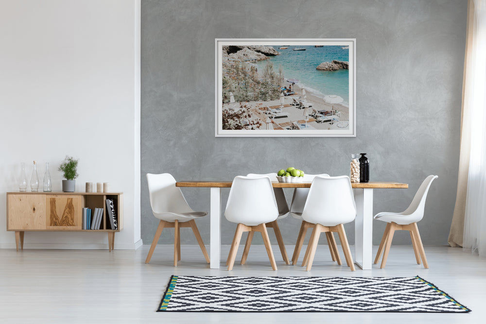 Life Could Be A Dream Amalfi wall art white framed print styled in a room