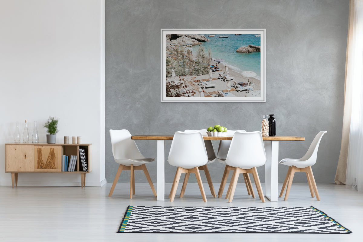 Life Could Be A Dream Amalfi wall art white framed print styled in a room