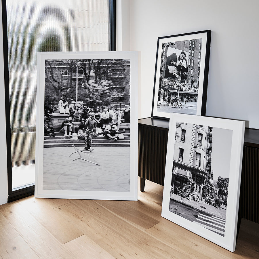 New York, Monochrome Manhattan fine art photography print by Amichi Co, styled in a collector’s home