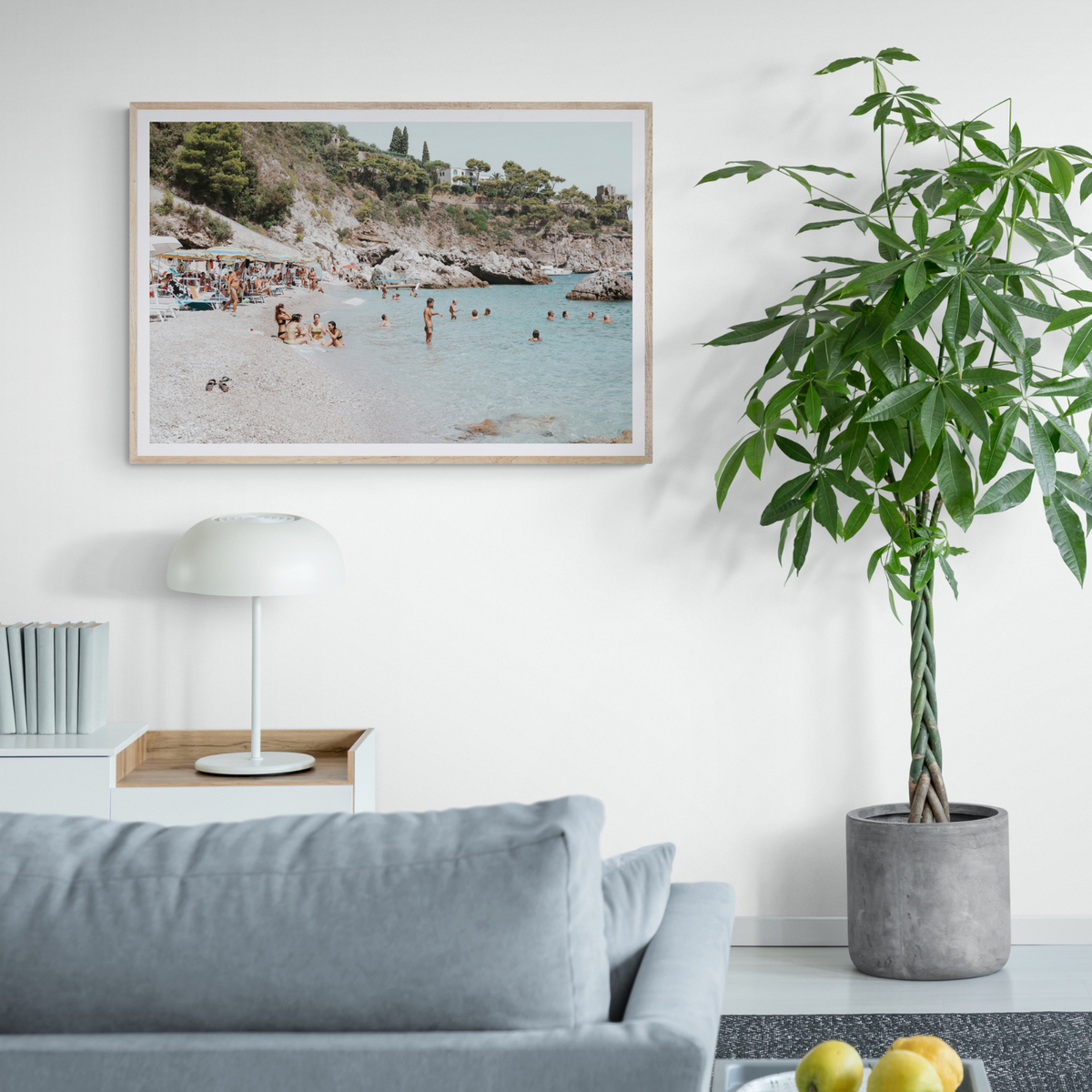 La Vacanza Amalfi Mediterranean wall art framed print styled in a room view 2
