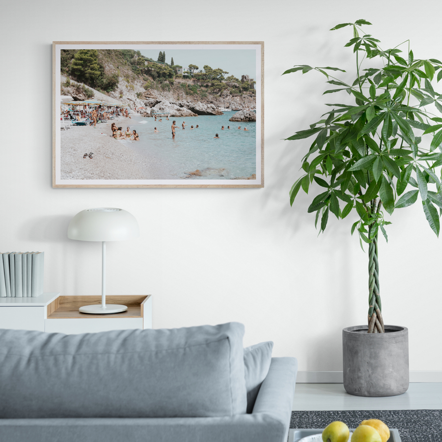 La Vacanza Amalfi Mediterranean wall art framed print styled in a room view 2