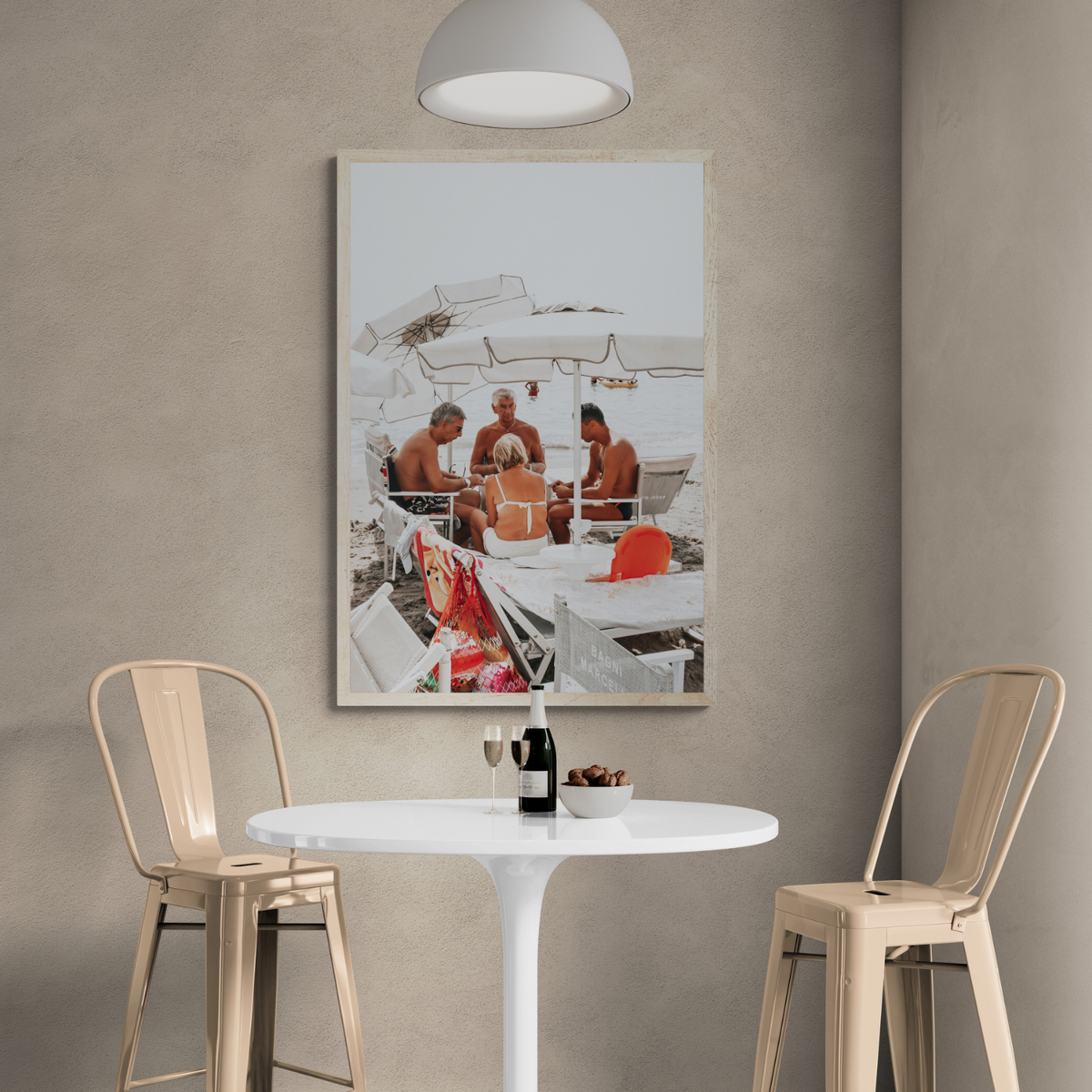 Luck Of The Draw Alassio Italian wall art framed print styled in a room
